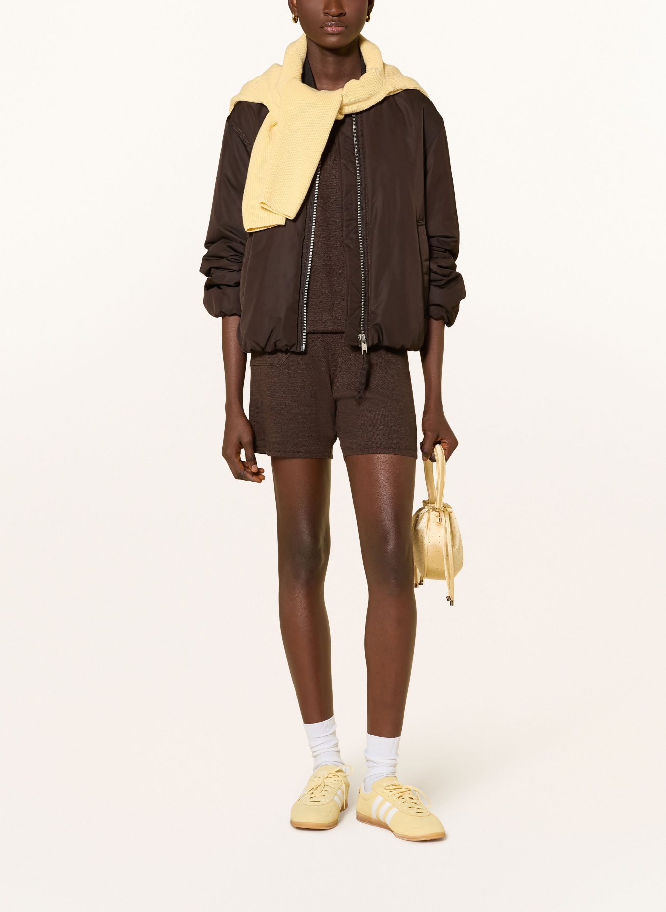 darling harbour Gebreide korte broek van linnen: DARK BROWN