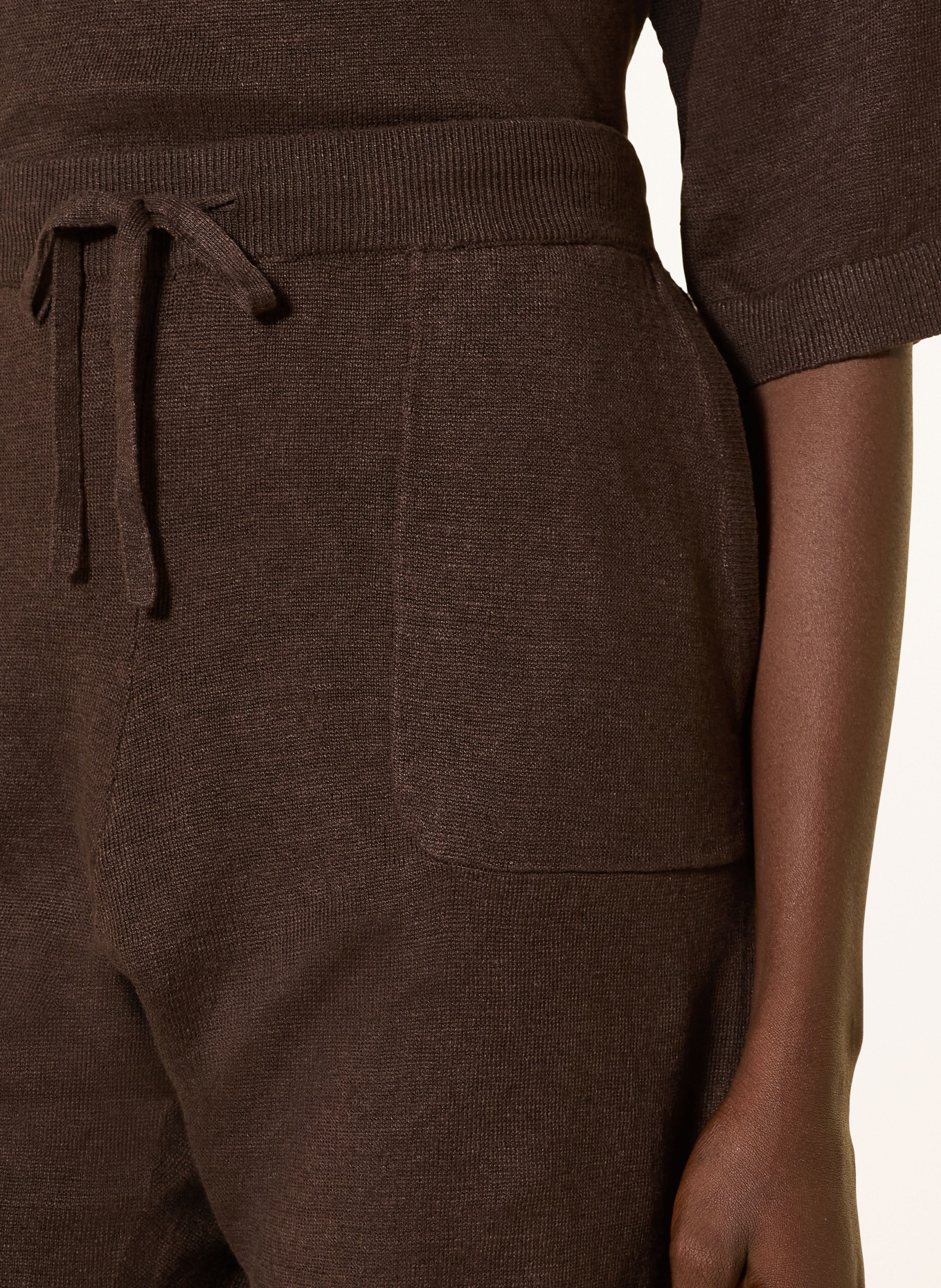 darling harbour Gebreide korte broek van linnen: DARK BROWN