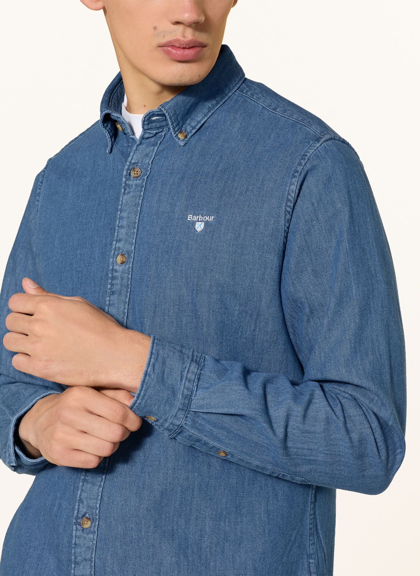 Barbour Jeanshemd CREST Tailored Fit: DUNKELBLAU