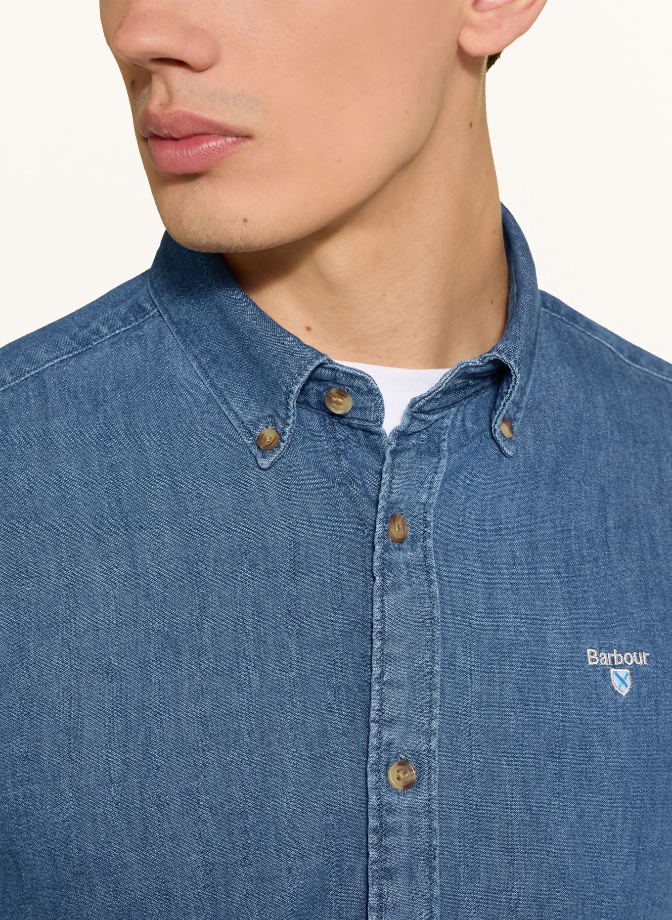 Barbour Jeanshemd CREST Tailored Fit: DUNKELBLAU