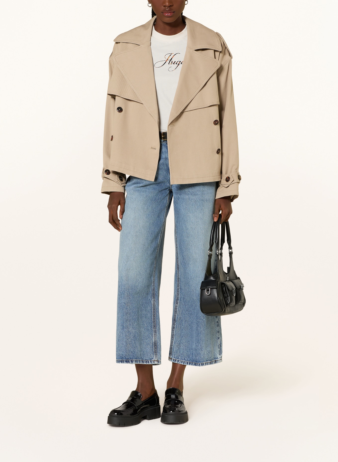 HUGO ACLUNDA trench coat: BEIGE