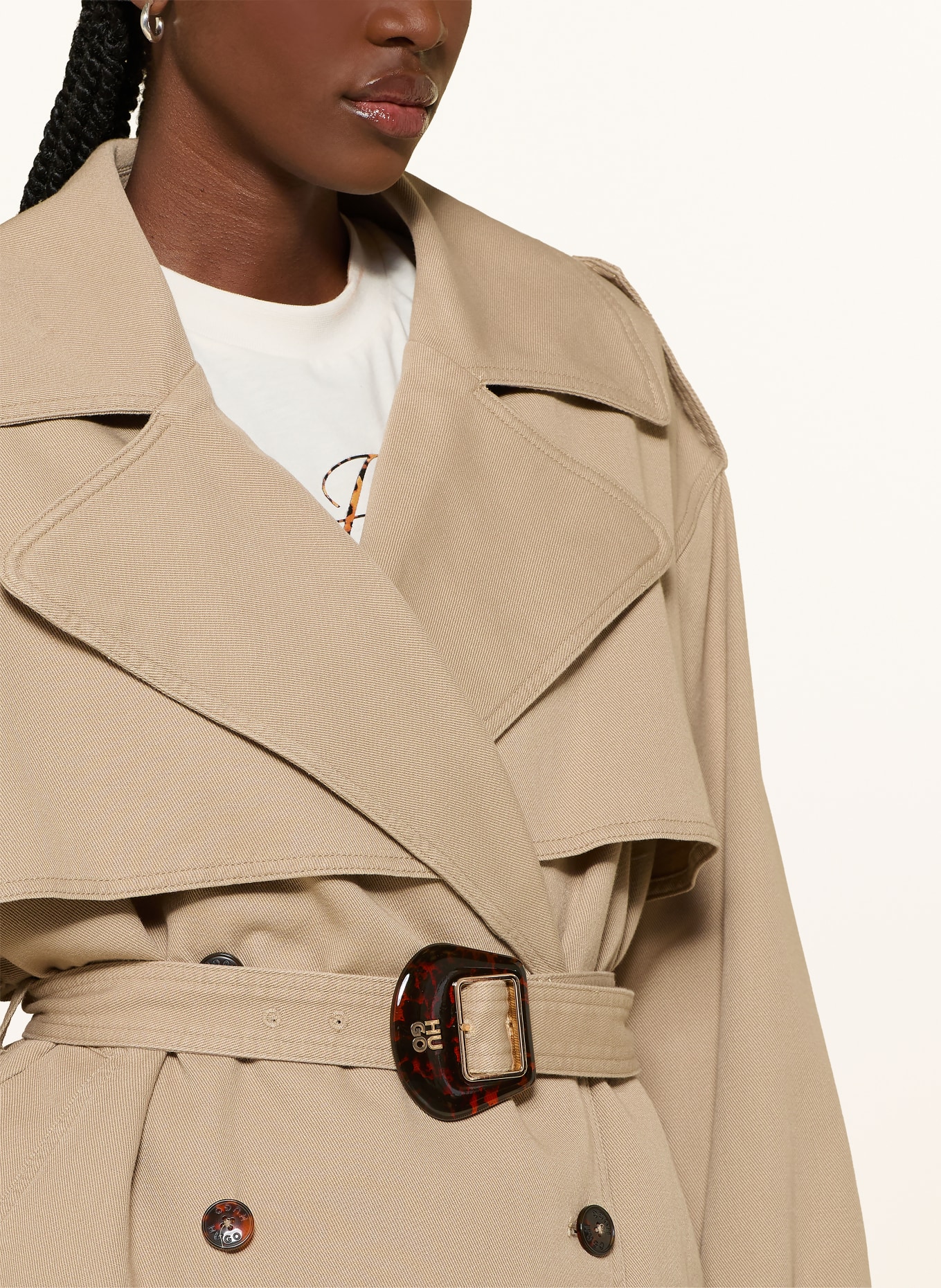 HUGO ACLUNDA trench coat: BEIGE