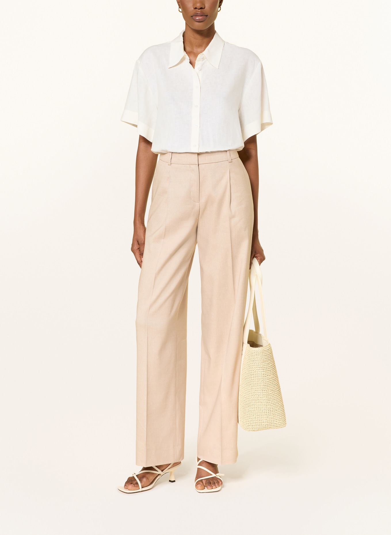 HUGO Overhemdblouse ENCANTADA van linnen: ECRU