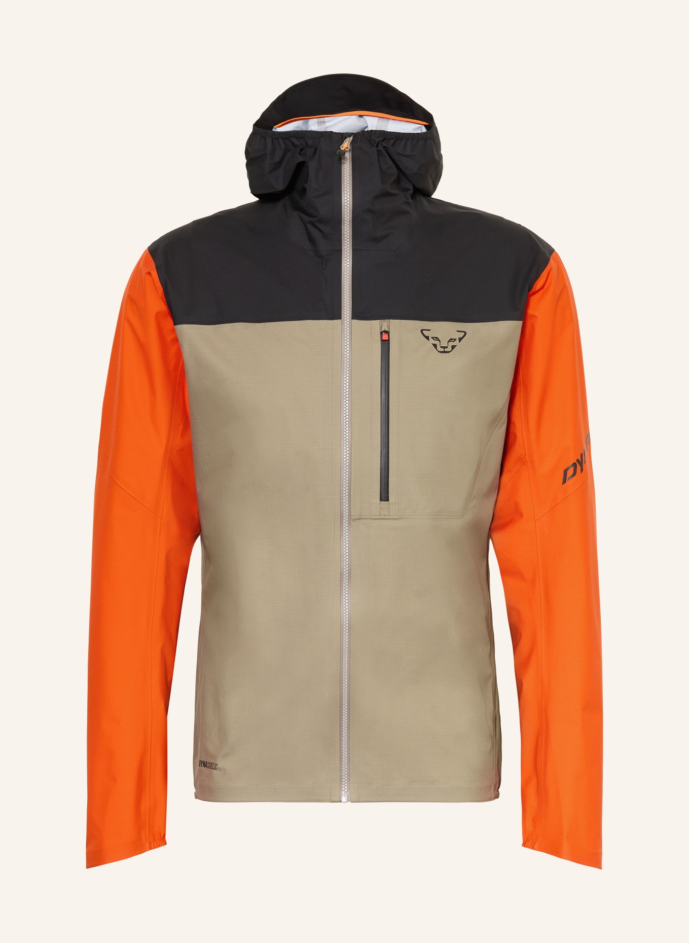 DYNAFIT TRAVERSE 3L hardshell jacket: BEIGE / ORANGE / BLACK