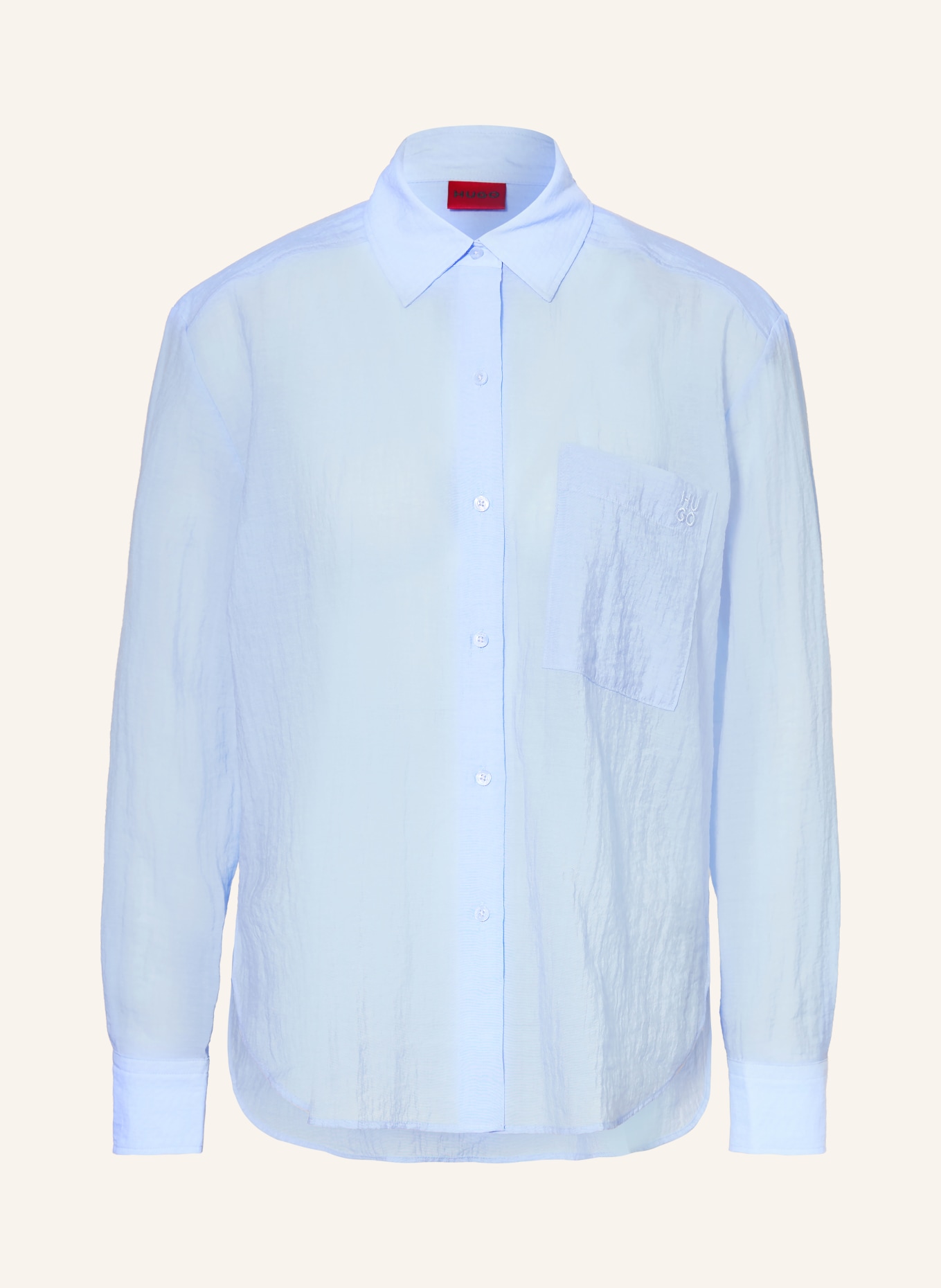 HUGO Bluzka koszulowa ELLODHY: JASNONIEBIESKI