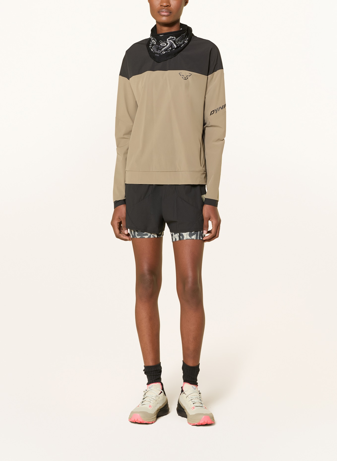 DYNAFIT Pullover TRAVERSE DST: BEIGE / SCHWARZ