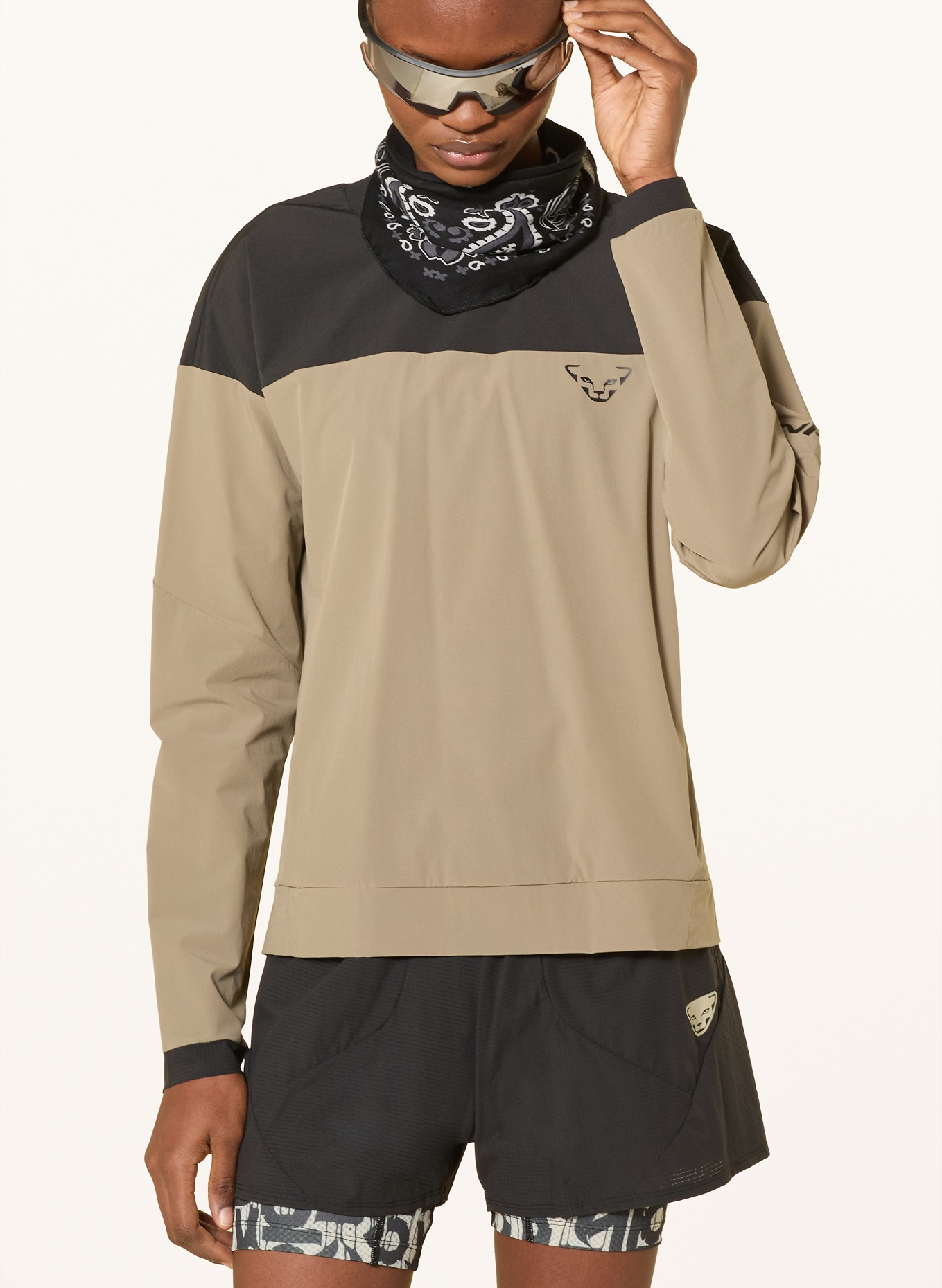 DYNAFIT Pullover TRAVERSE DST: BEIGE / SCHWARZ