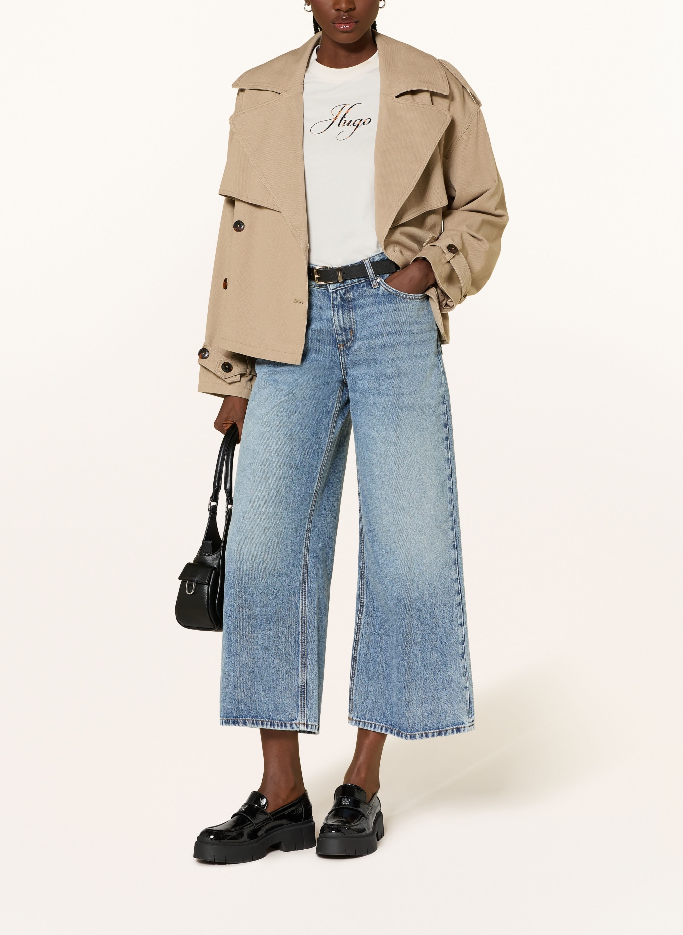 HUGO Džíny s širokými nohavicemi GEREDITH: 435 BRIGHT BLUE