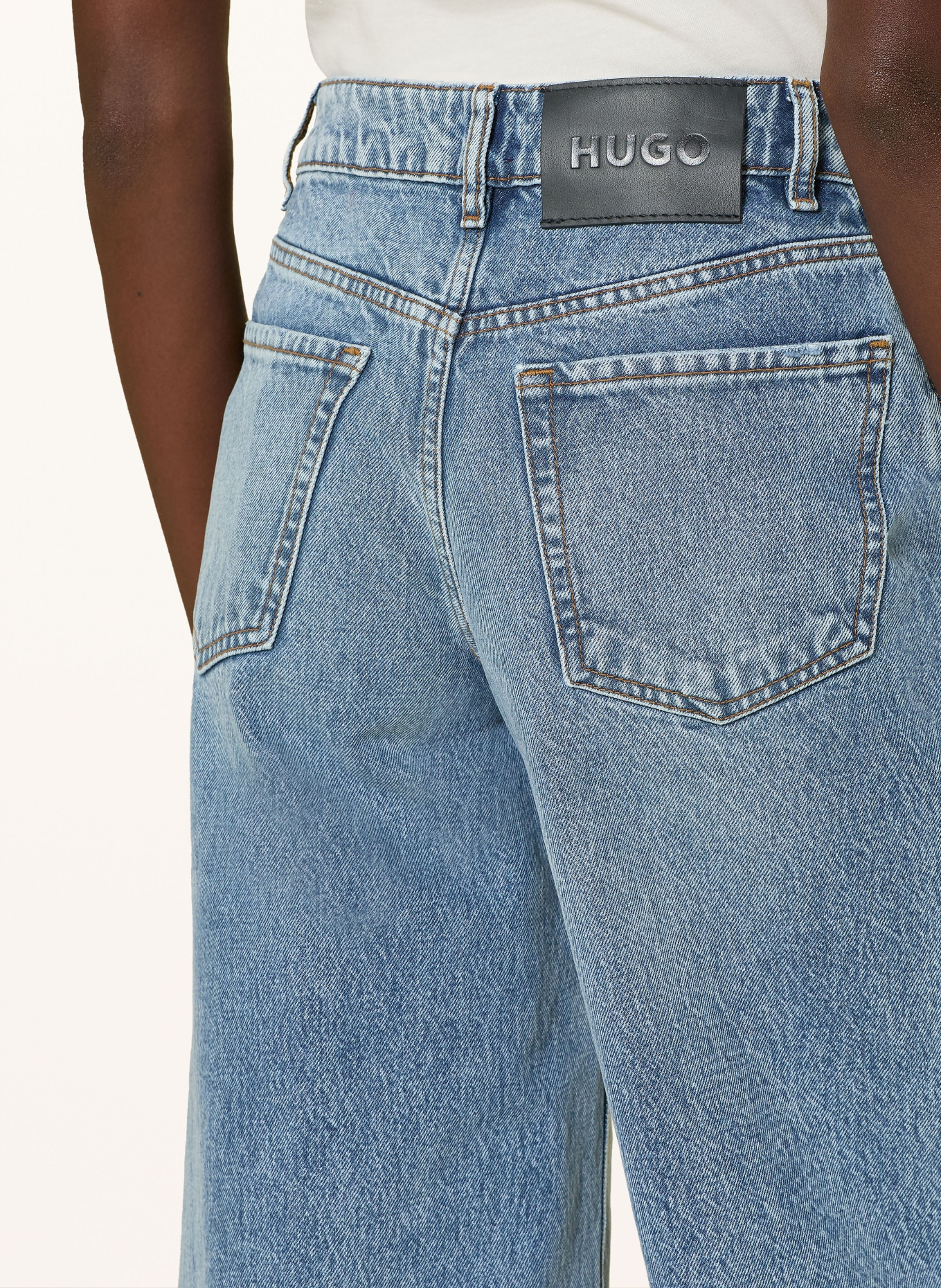 HUGO Džíny s širokými nohavicemi GEREDITH: 435 BRIGHT BLUE