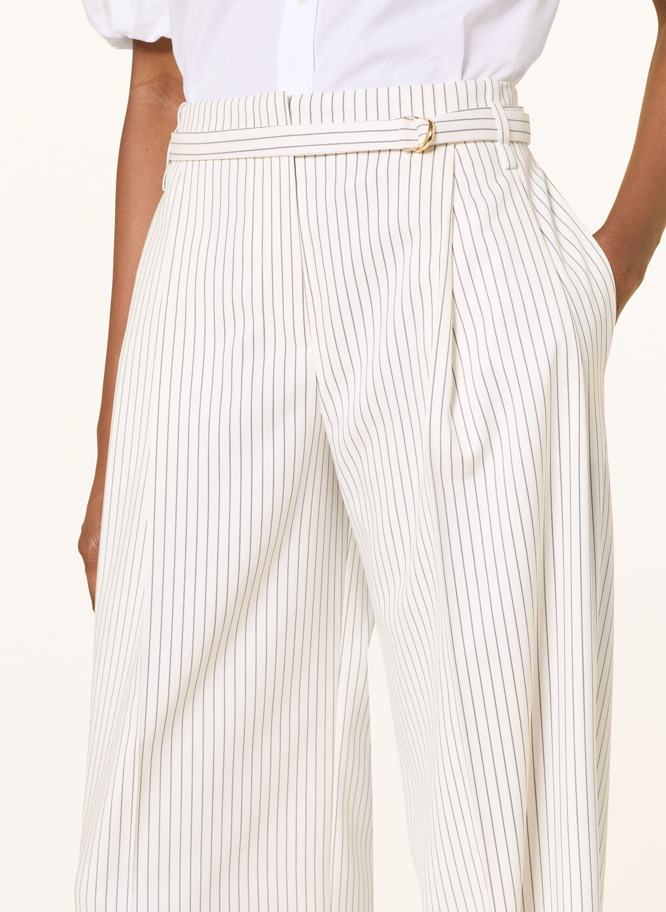 HUGO Marlenehose HEJULY: ECRU / SCHWARZ