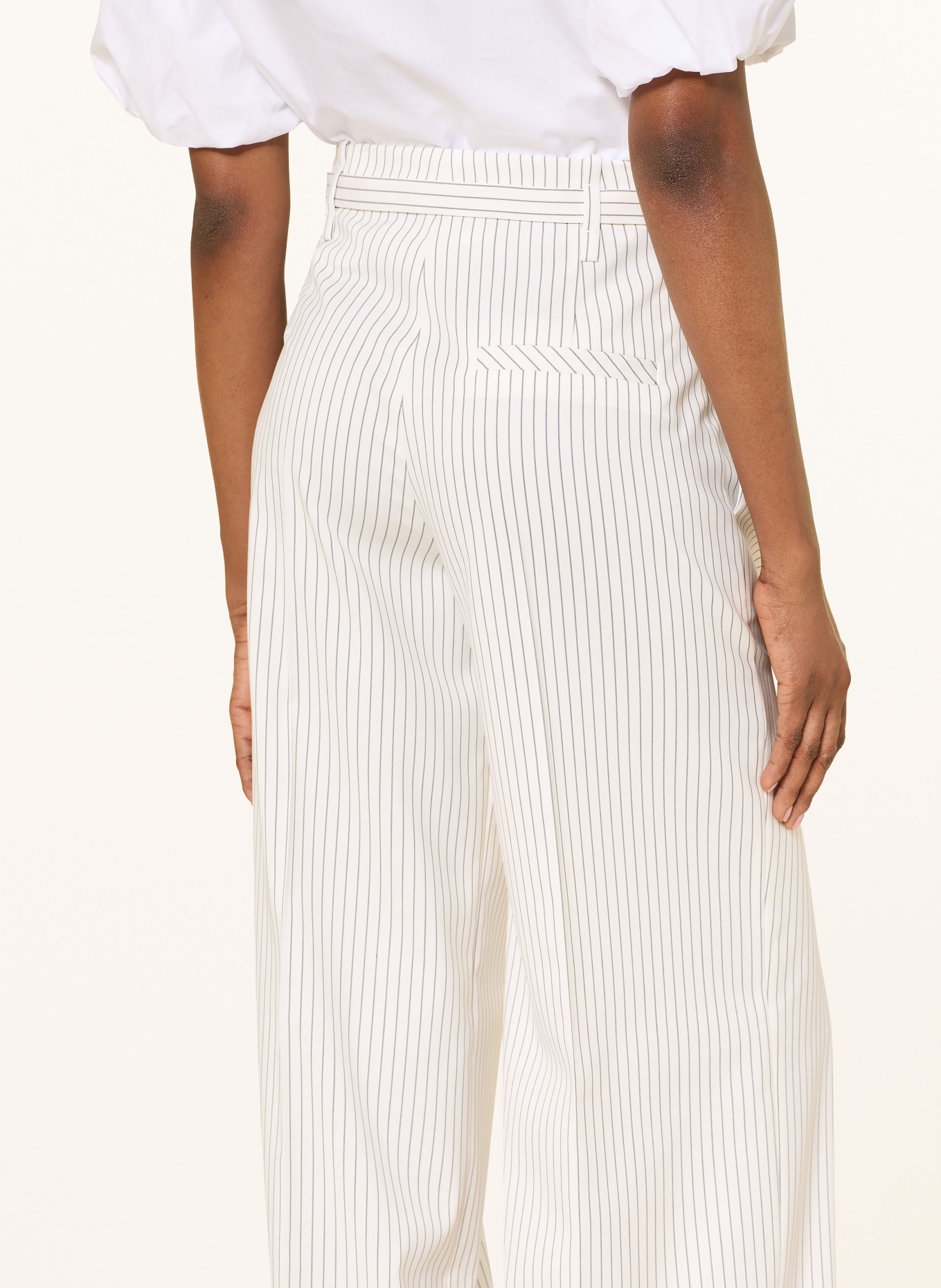 HUGO Marlenehose HEJULY: ECRU / SCHWARZ