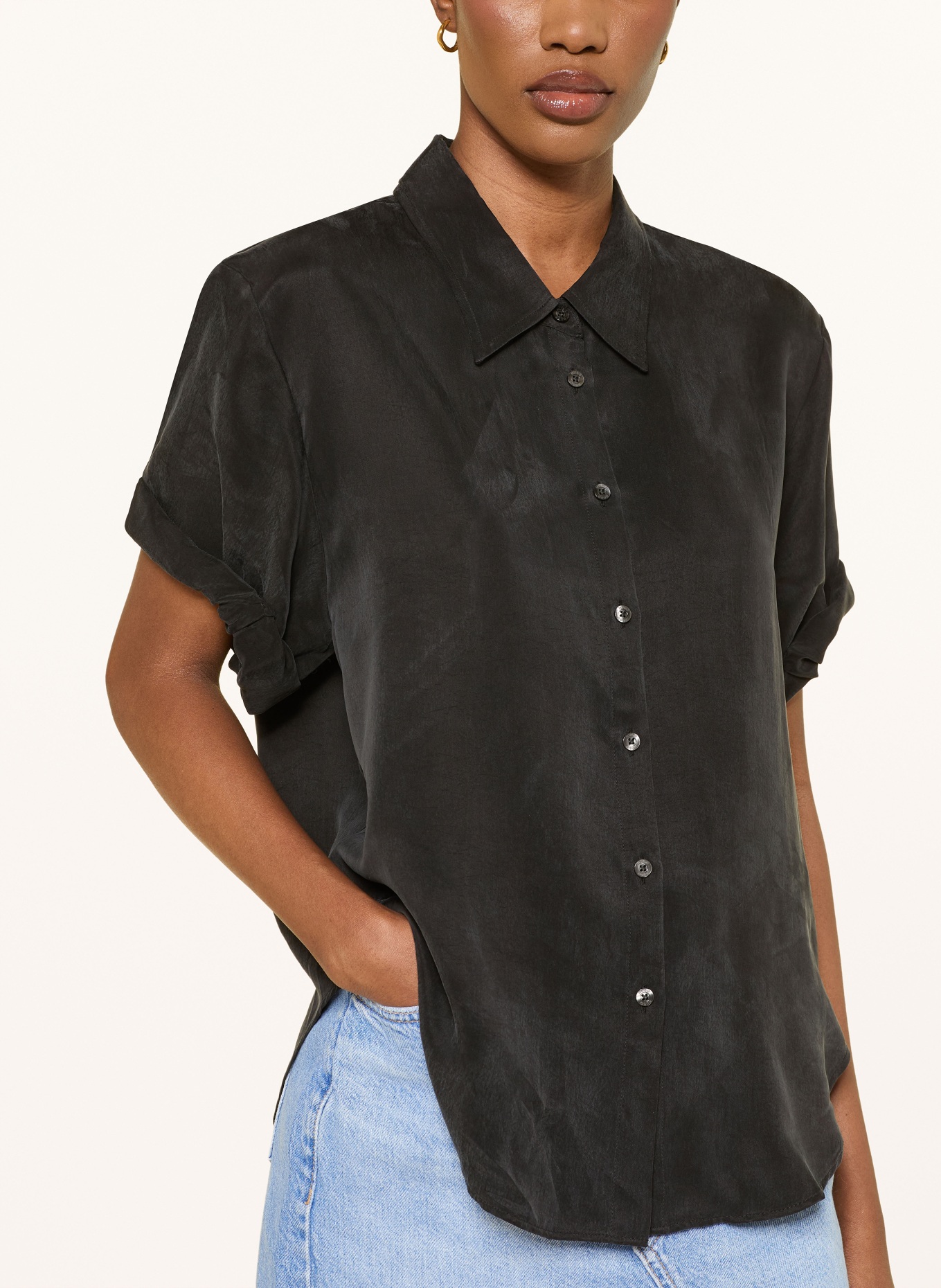 HUGO Overhemdblouse ENCHANTED: ZWART