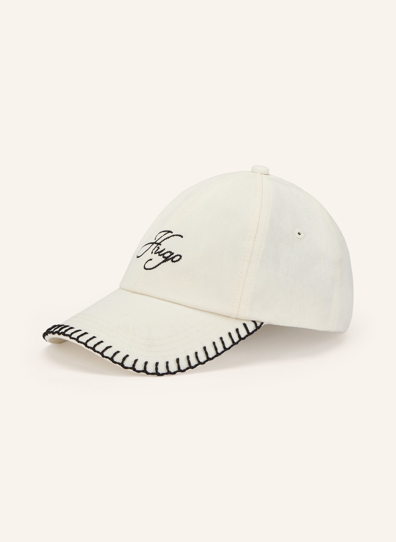 HUGO Cap ALLY: CREME / SCHWARZ