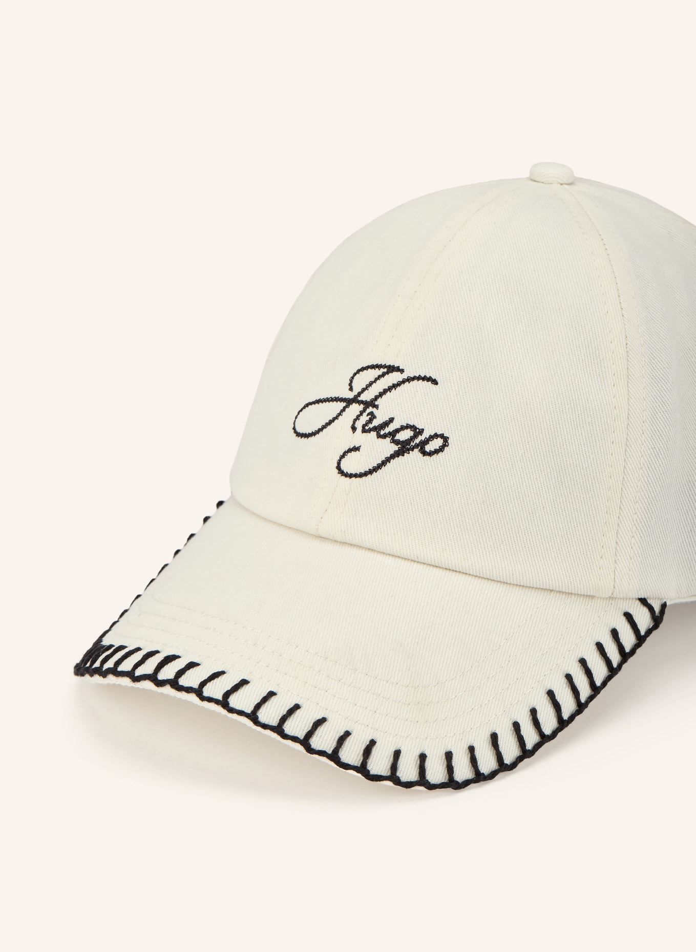 HUGO Cap ALLY: CREME / SCHWARZ