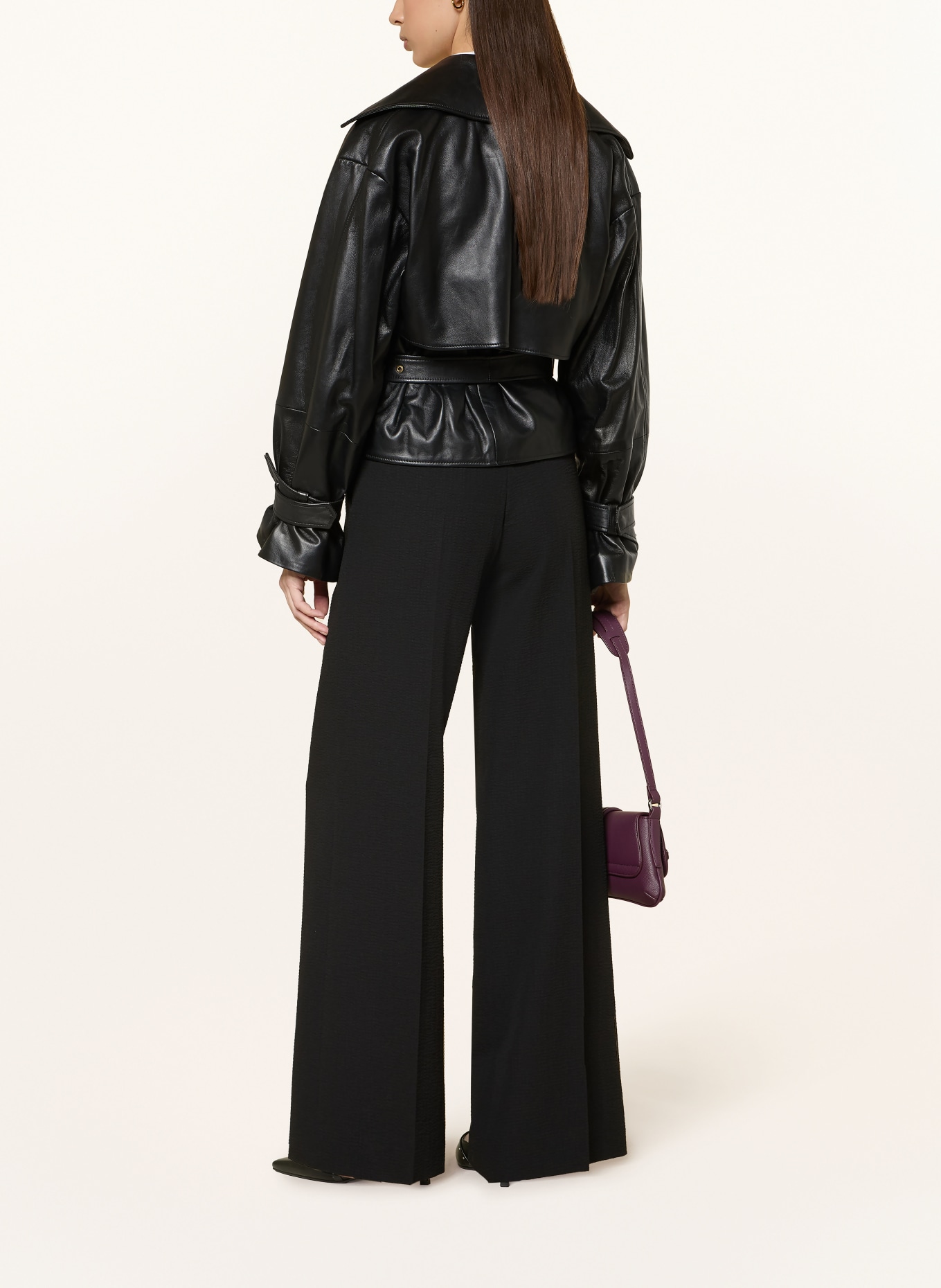 HUGO Spodnie z muślinu HASMINA: CZARNY