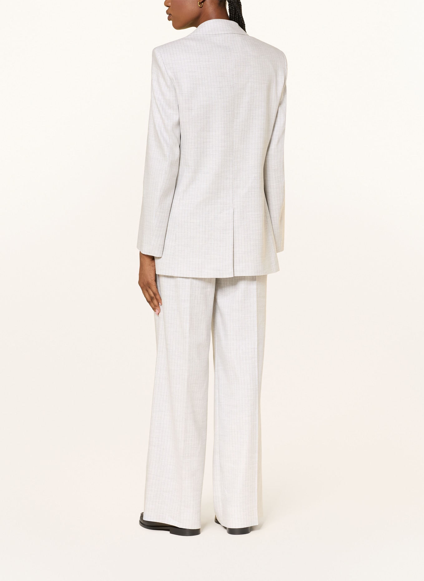 HUGO Spodnie z marlowej tkaniny HEJULY: JASNOCZARY / BRĄZOWY