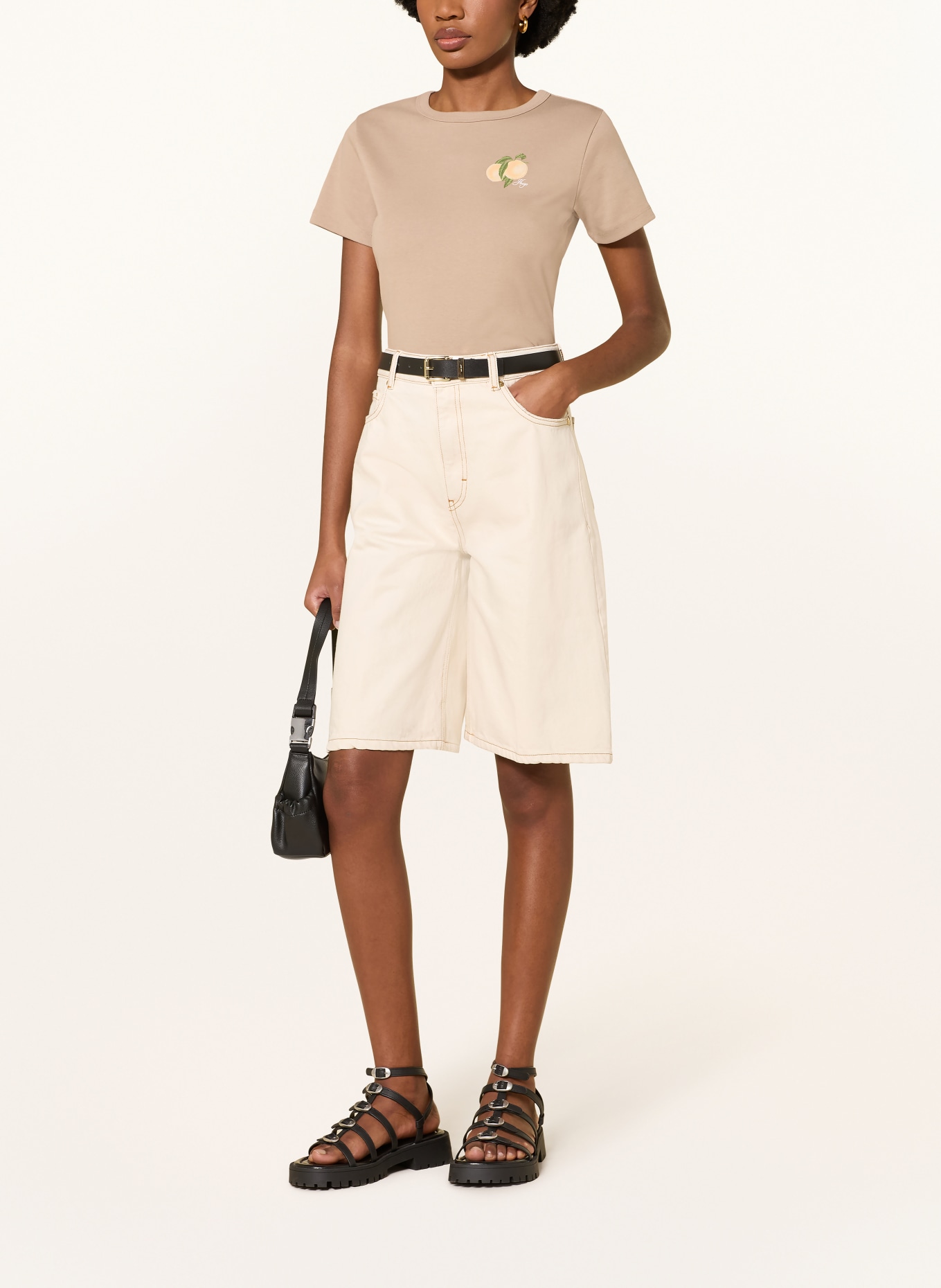 HUGO Jeansowe bermudy GELITA: BEŻOWY