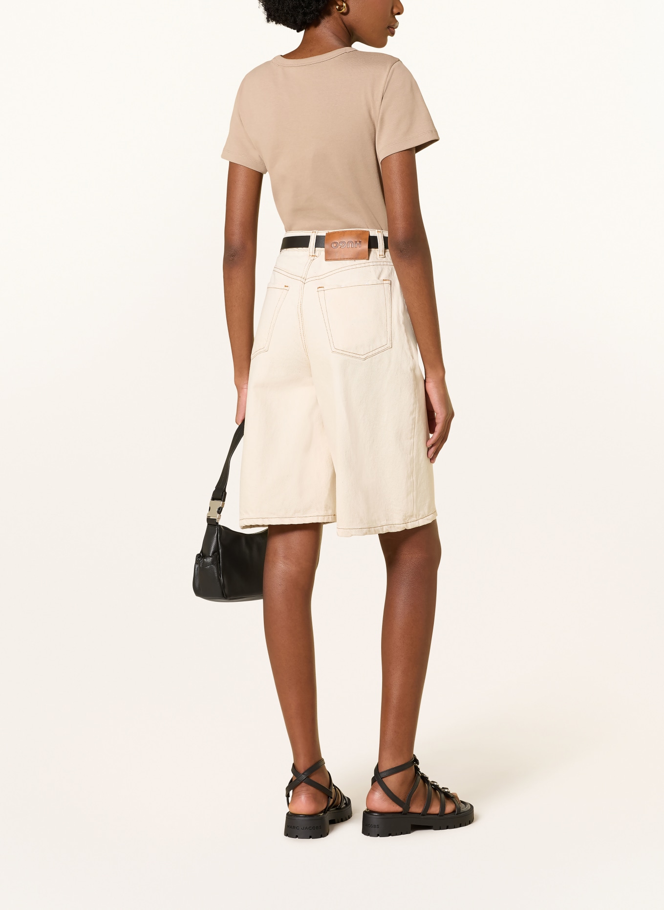 HUGO Jeansowe bermudy GELITA: BEŻOWY