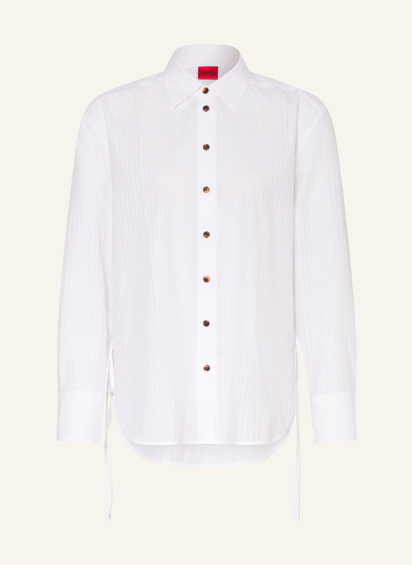 HUGO Bluzka koszulowa ERIGERON: BIAŁY / JASNOCZARY