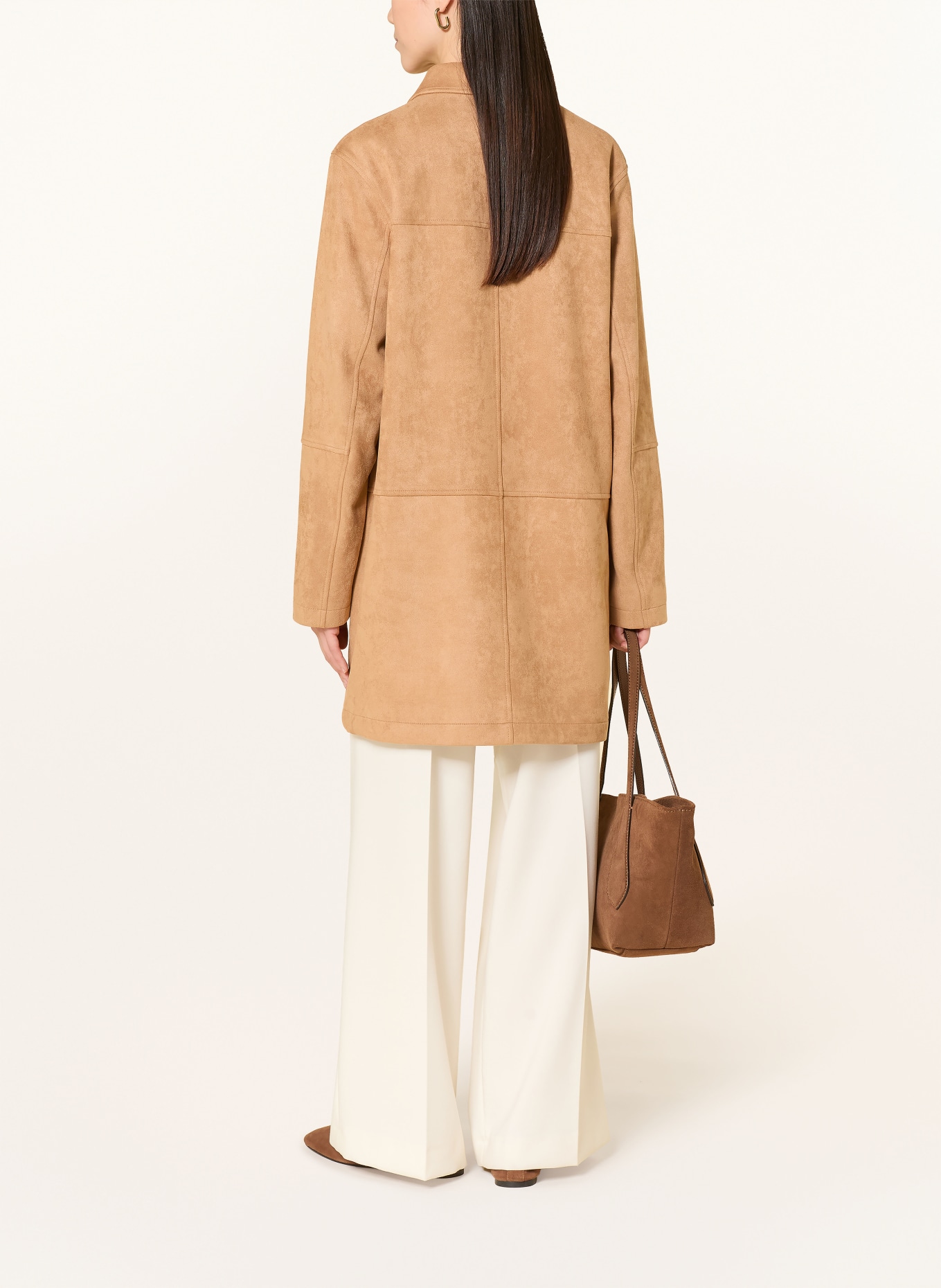 FUCHS SCHMITT Mantel in Lederoptik: CAMEL