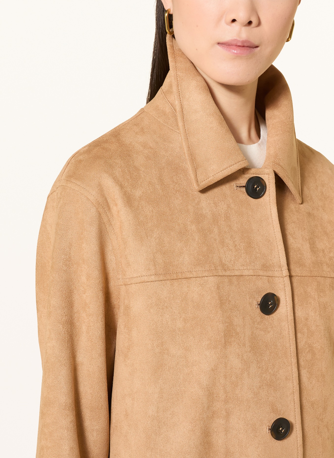 FUCHS SCHMITT Mantel in Lederoptik: CAMEL