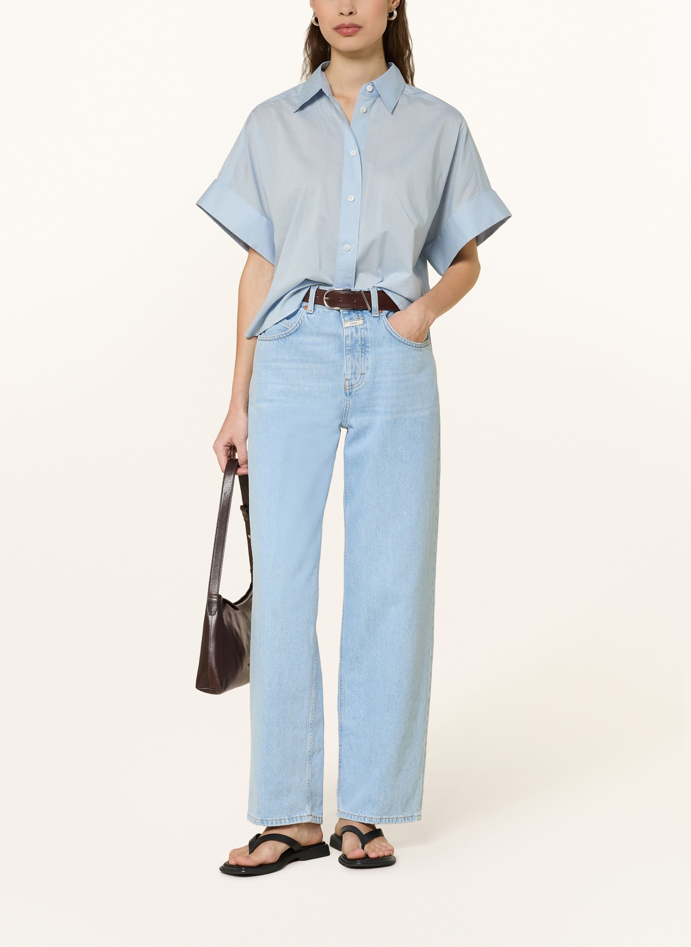 CLOSED overhemdblouse: LICHTBLAUW