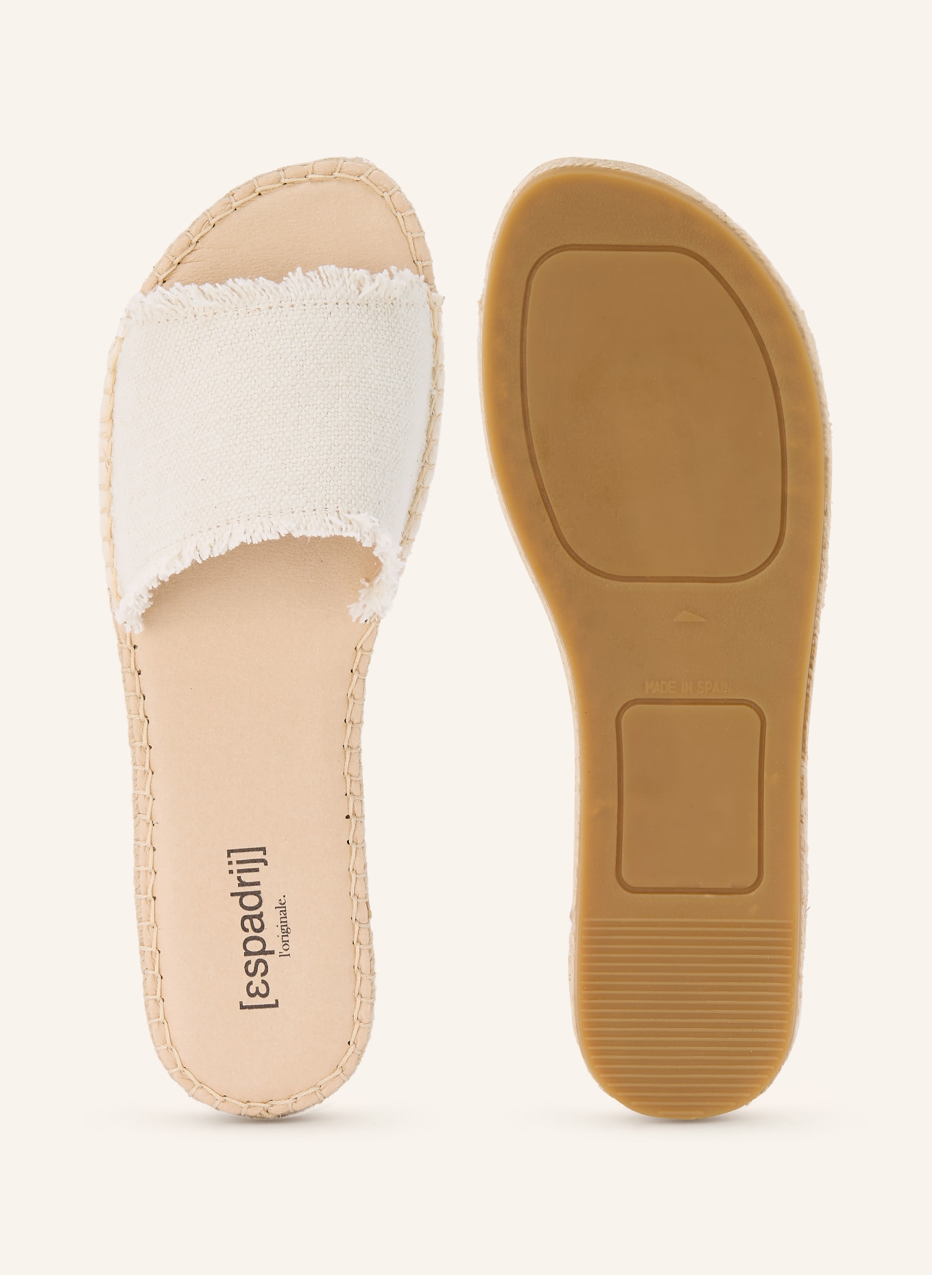 espadrij l'originale Pantoletten PLAGE LINEN: CREME