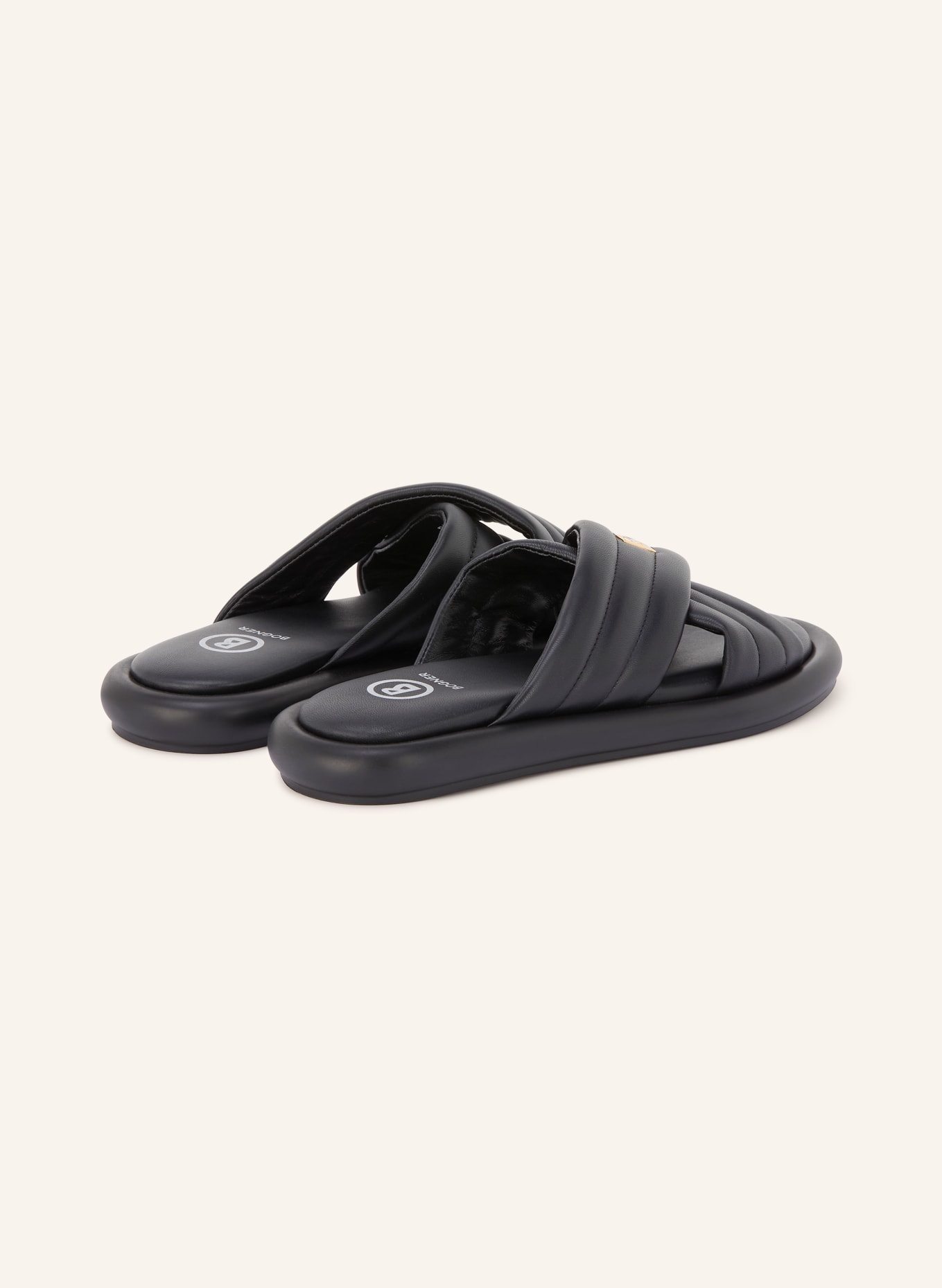 BOGNER Pantoletten PORTOFINO: SCHWARZ / GOLD