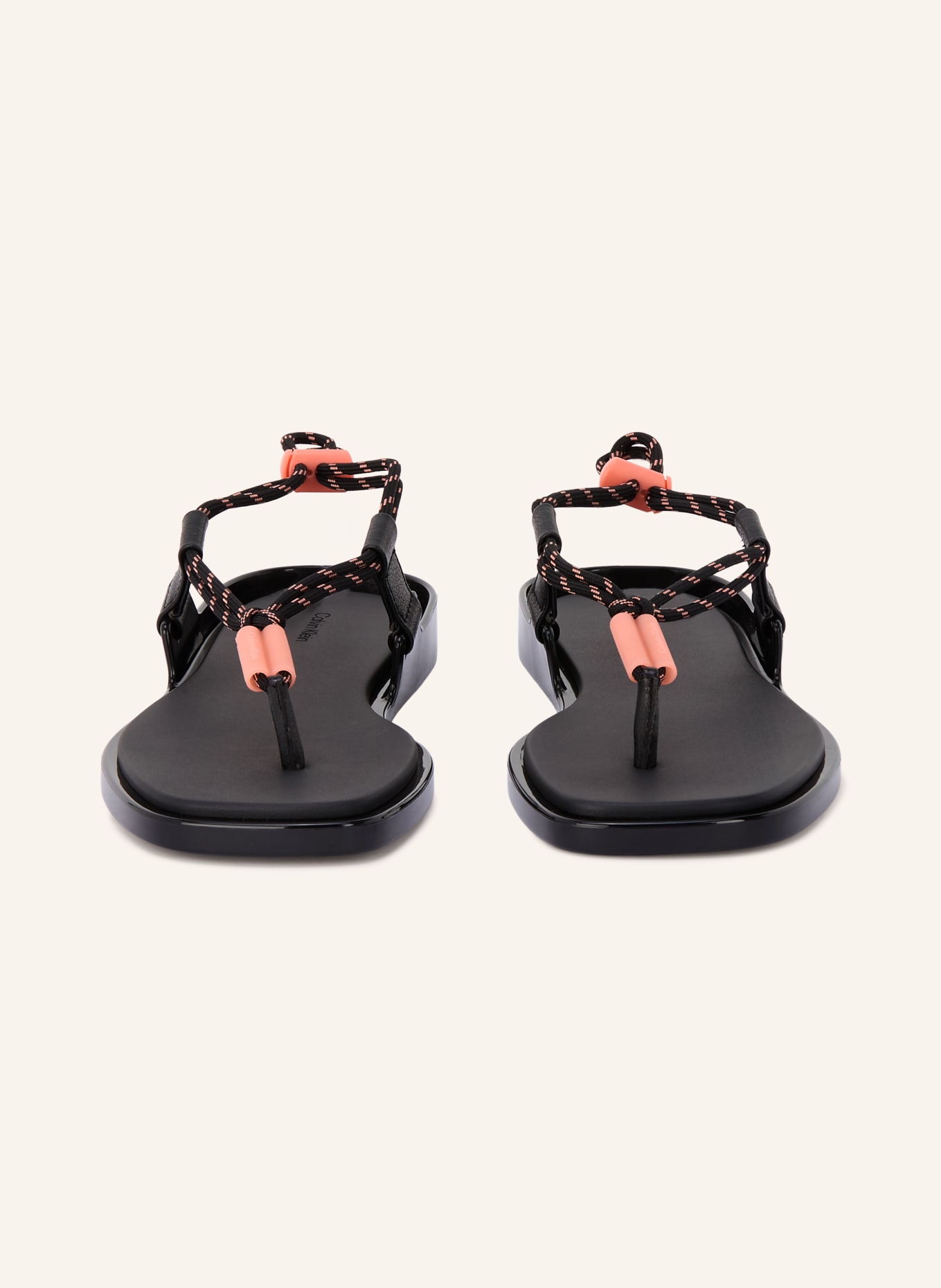 Calvin Klein Zehentrenner: SCHWARZ / LACHS