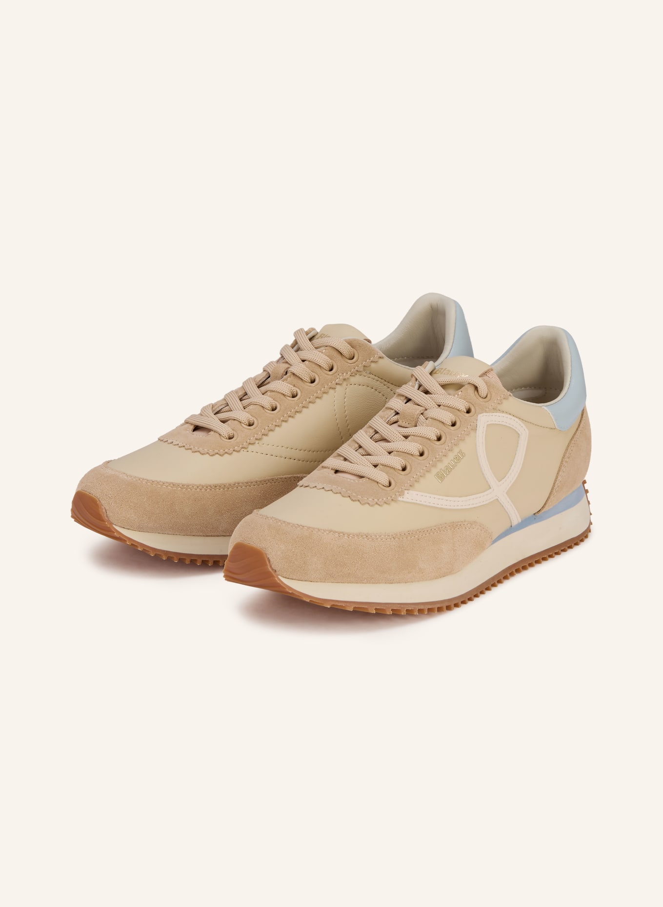 Blauer Sneaker LORAIN: BEIGE / HELLBLAU