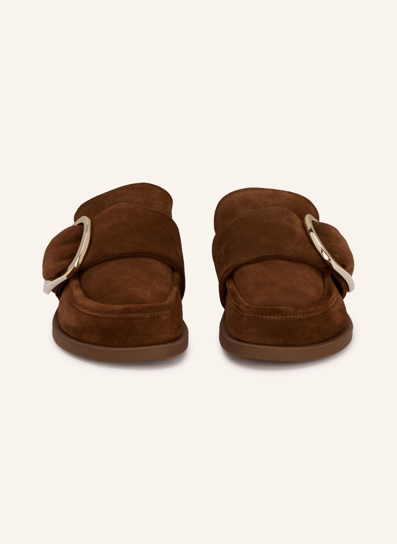 INUIKII mules: BROWN / GOLD