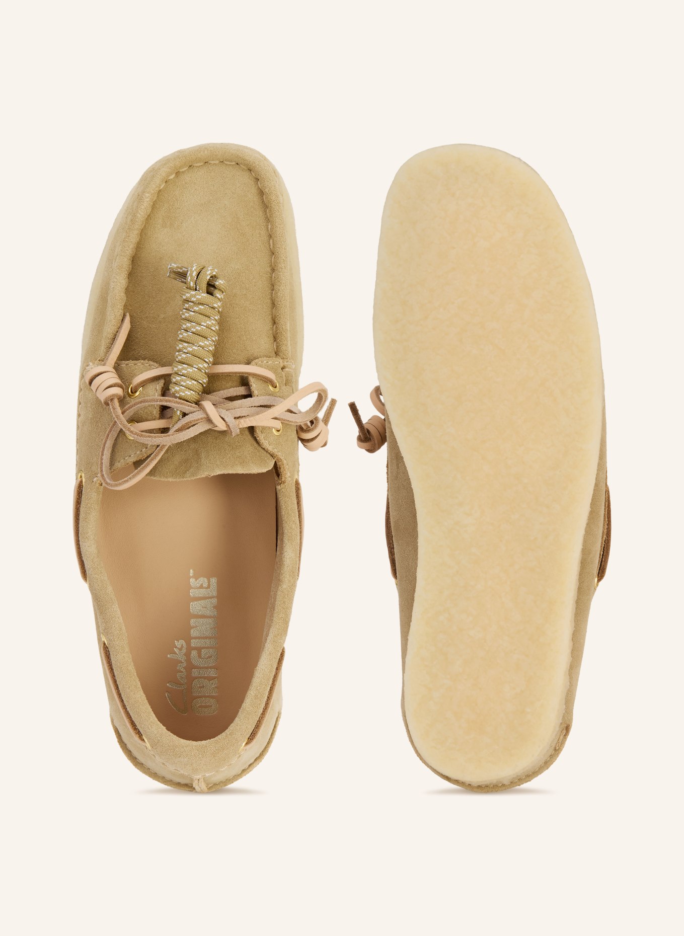 Clarks ORIGINALS Chaussures bateau GODNEY BOAT: KAKI / BEIGE