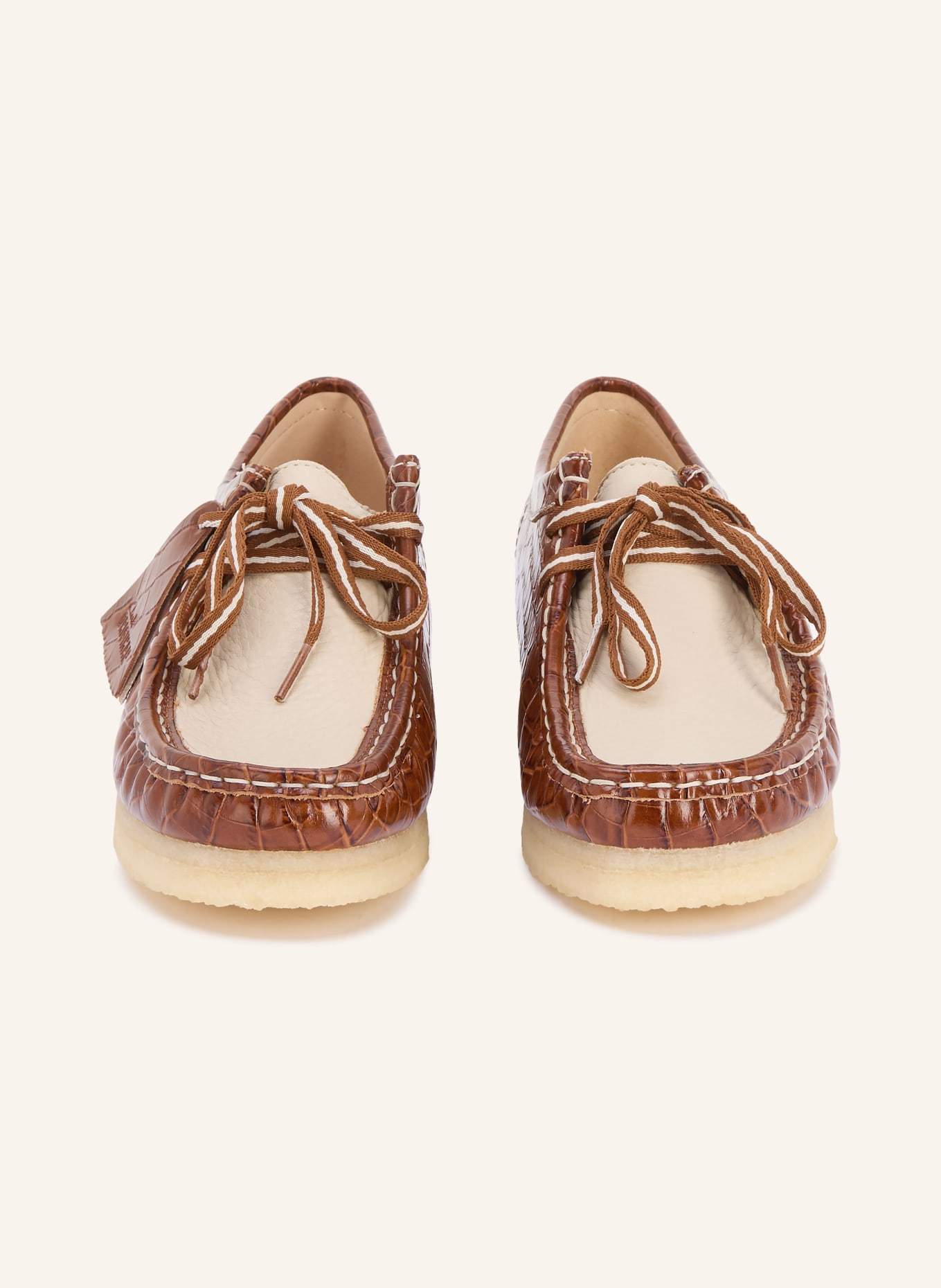 Clarks ORIGINALS Schnürer WALLABEE: BRAUN / CREME
