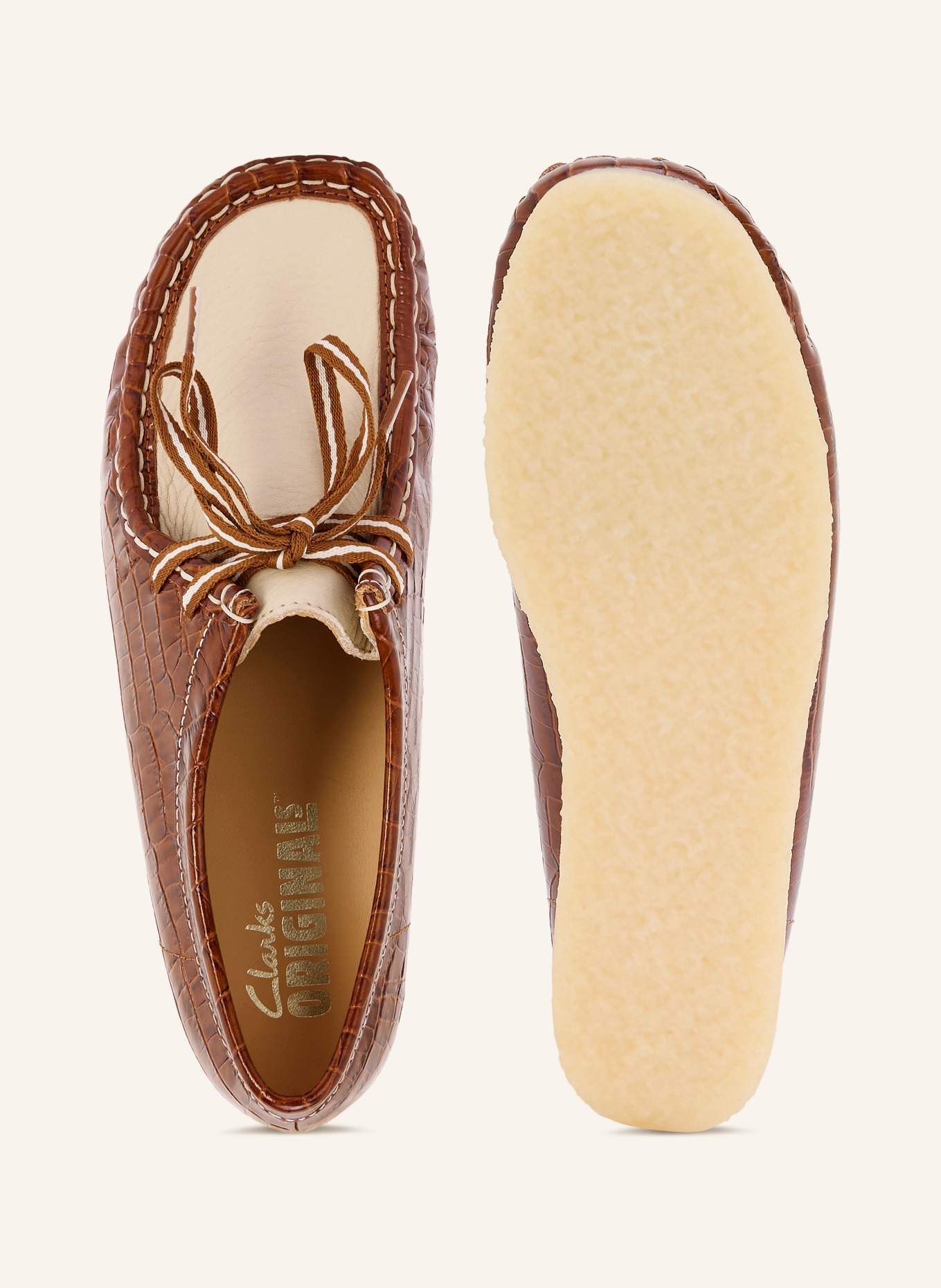 Clarks ORIGINALS Schnürer WALLABEE: BRAUN / CREME