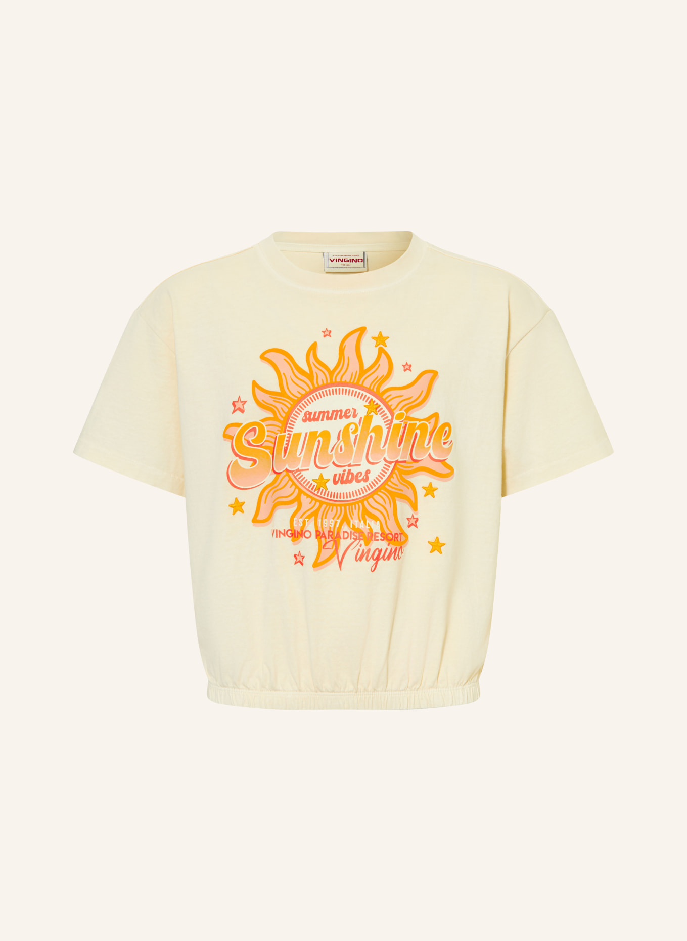 VINGINO T-shirt HELIZA: ÉCRU / ROUGE / ORANGE