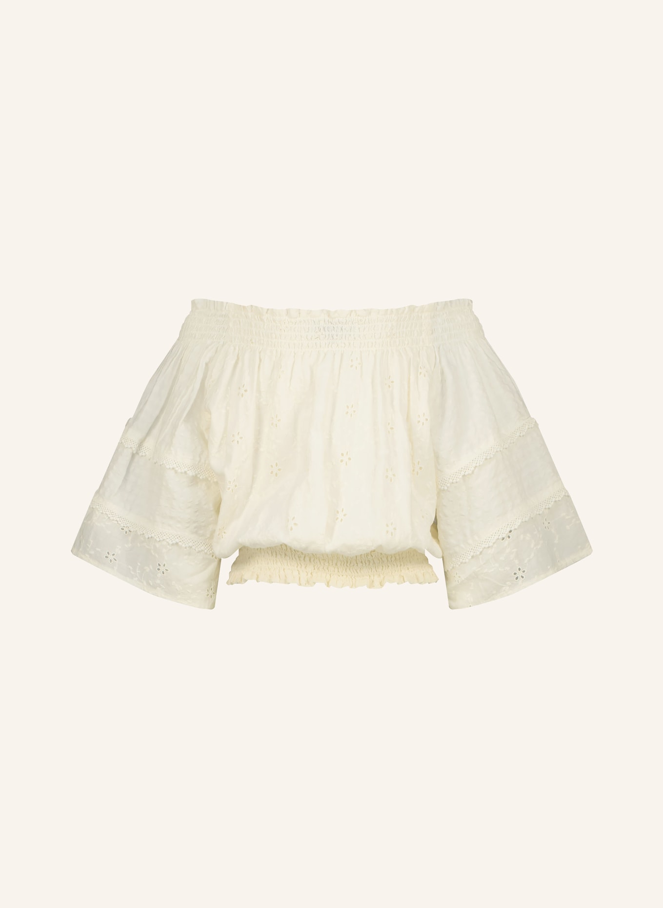 VINGINO Off-Shoulder-Bluse LILIANNE mit Lochspitze und Rüschen: ECRU