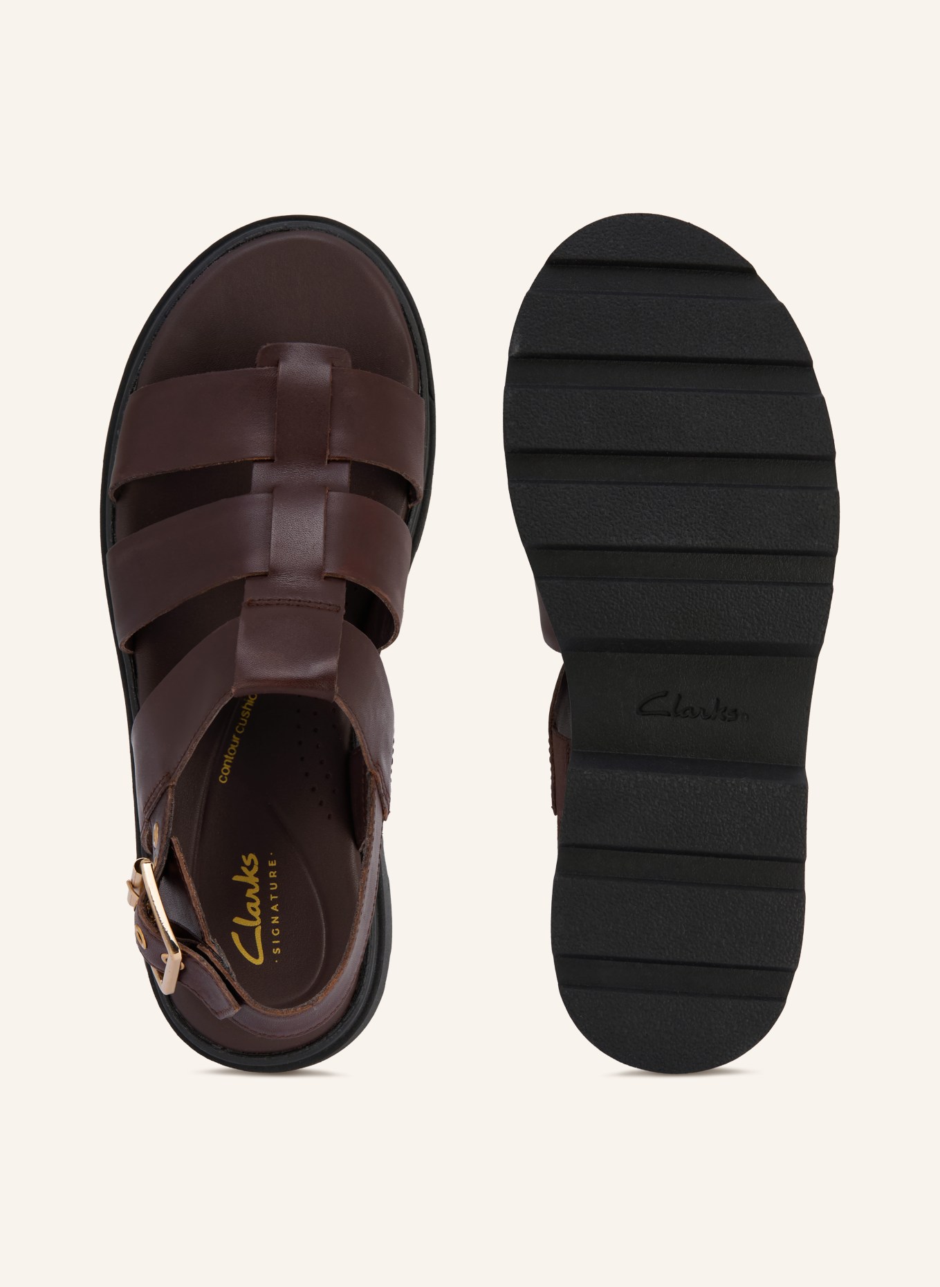 Clarks Sandalen ORINOCO3 STRAP: DUNKELBRAUN / GOLD