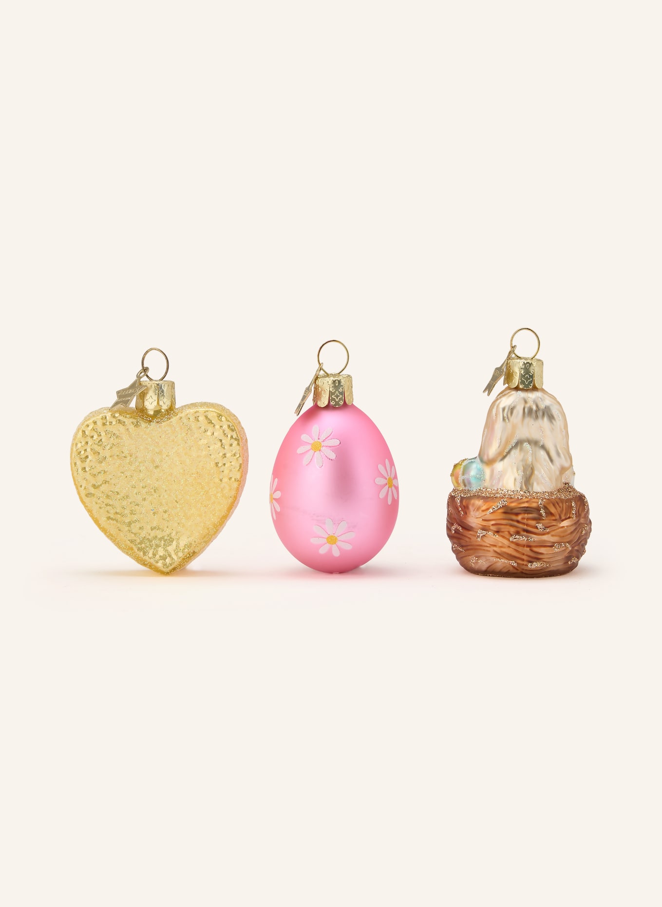 VONDELS 3-piece set of decorative pendants HUNNY BUNNY: GOLD / BROWN / PINK
