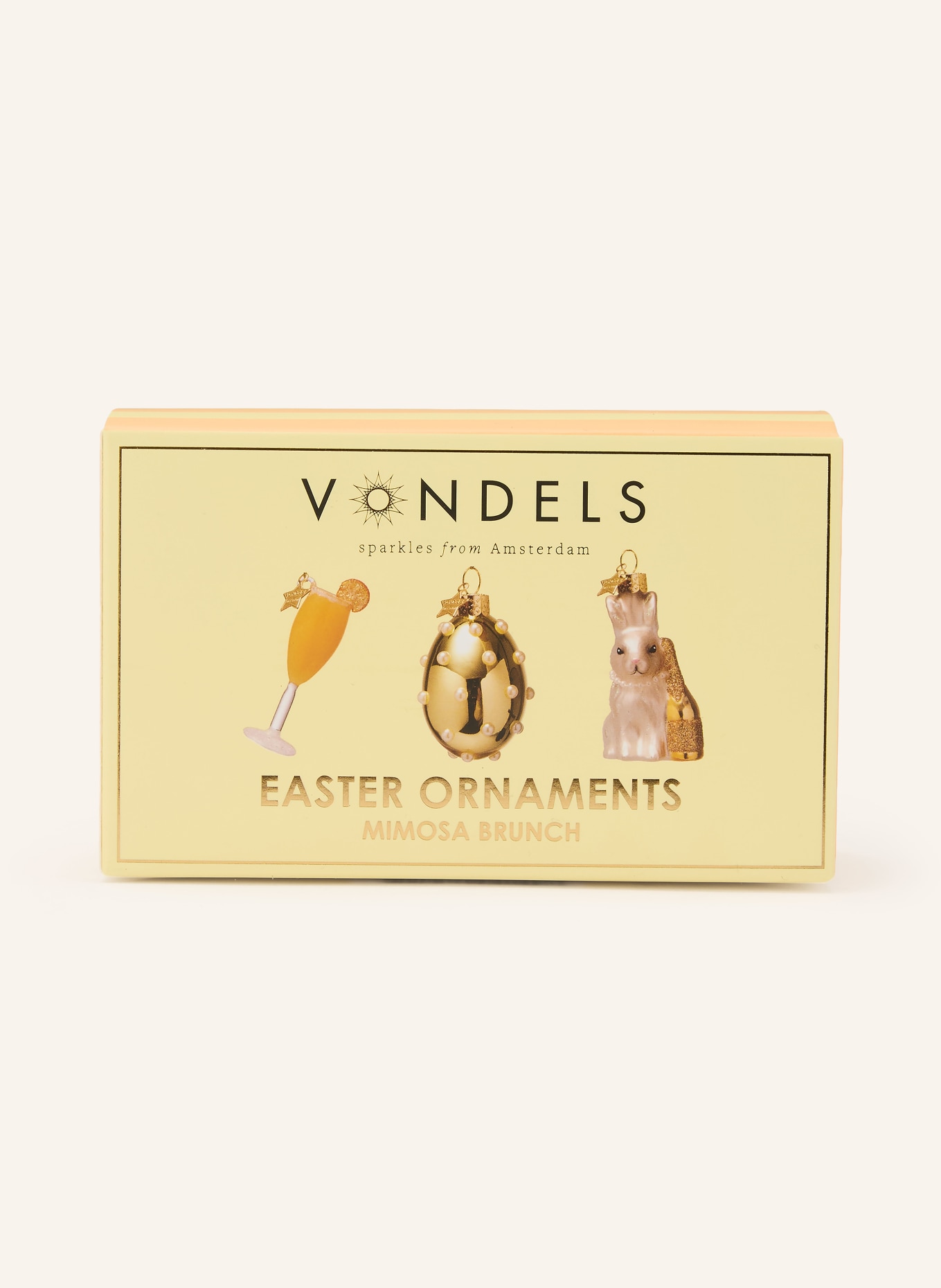 VONDELS 3-piece decorative pendant set MIMOSA BRUNCH: GOLD / LIGHT BROWN / ORANGE