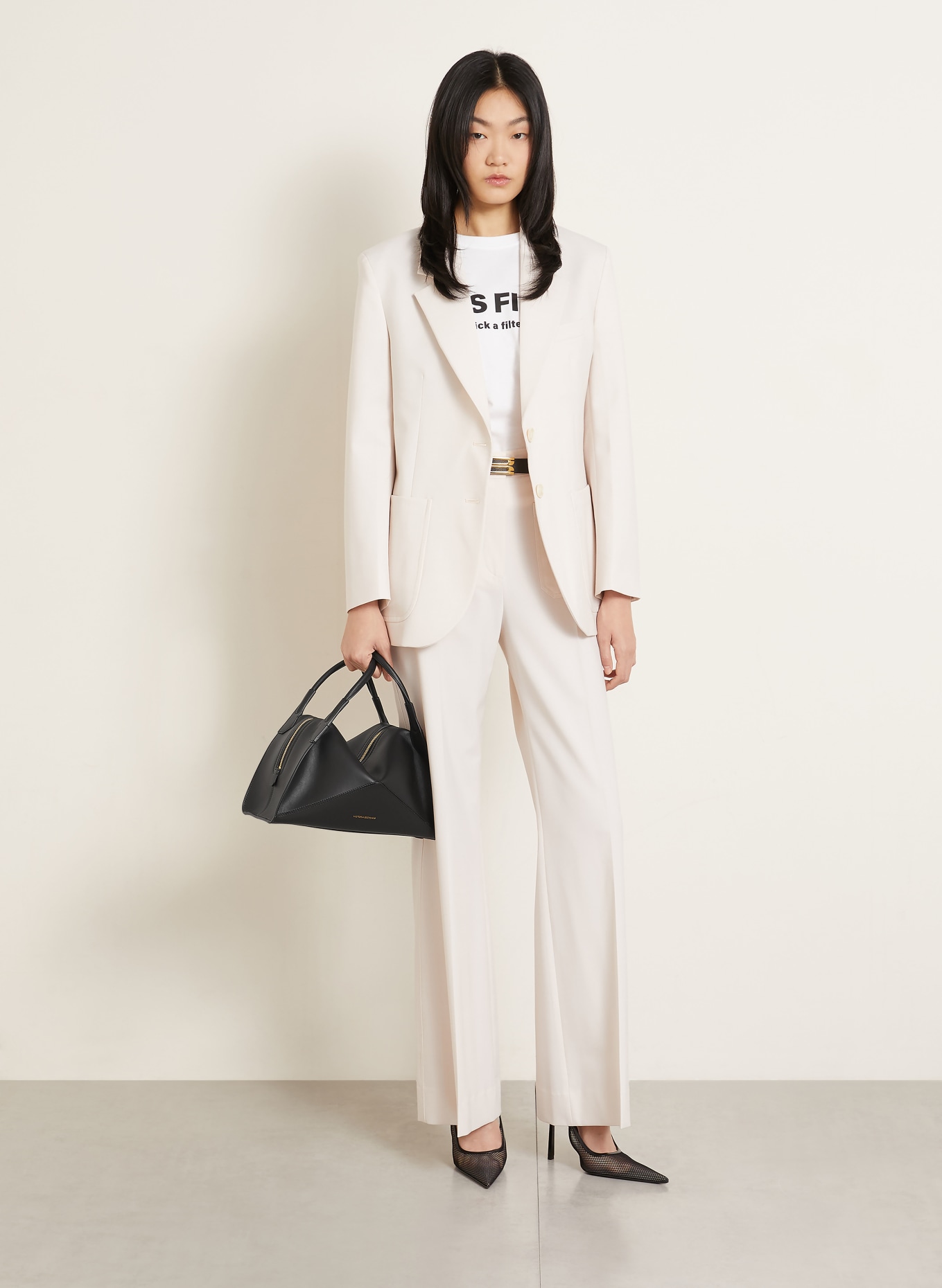 VICTORIA BECKHAM Kabelka PLIE BAG: ČERNÁ / ZLATÁ