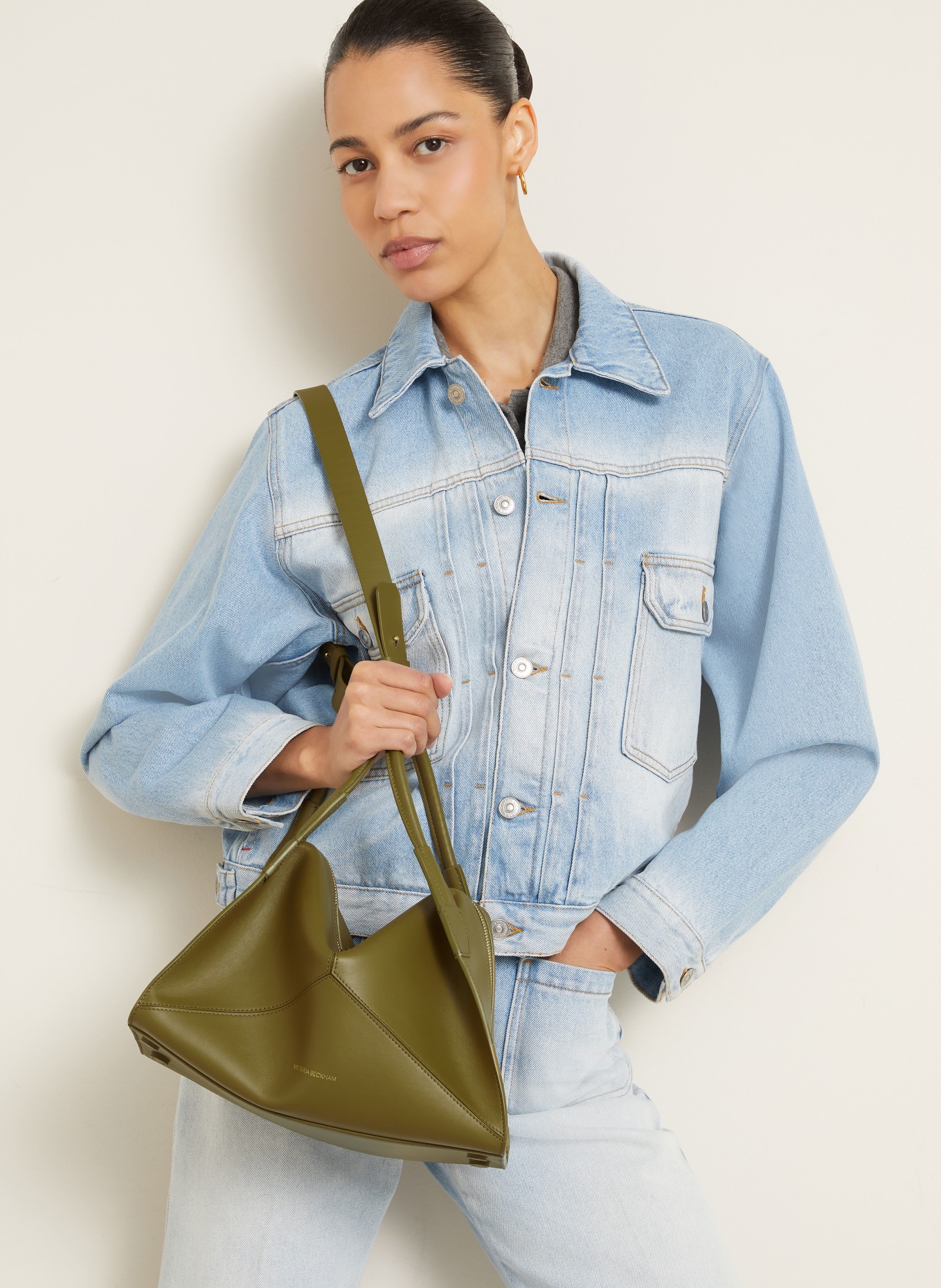 VICTORIA BECKHAM Torebka PLIE BAG: OLIWKOWY