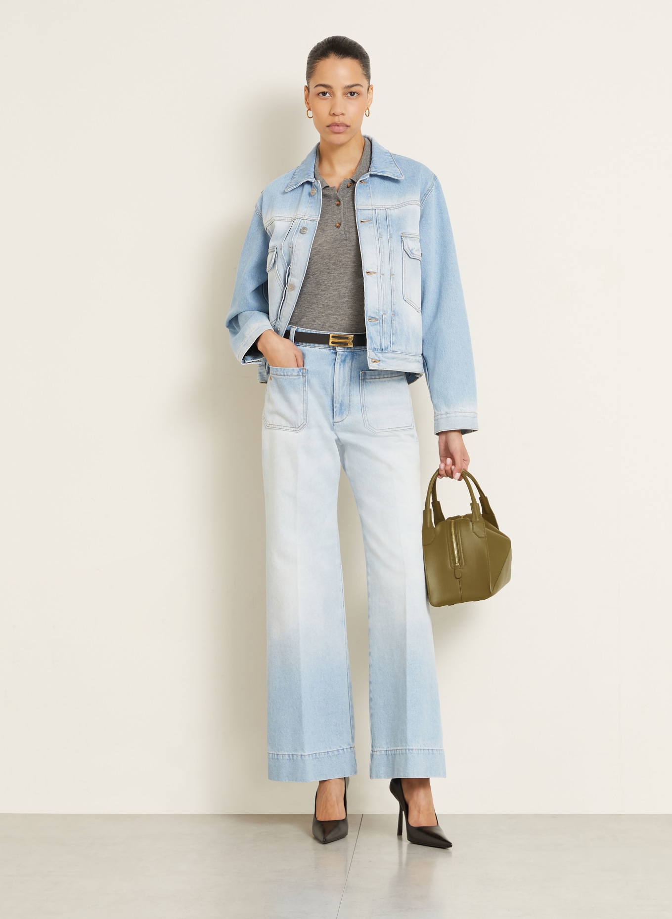 VICTORIA BECKHAM Torebka PLIE BAG: OLIWKOWY