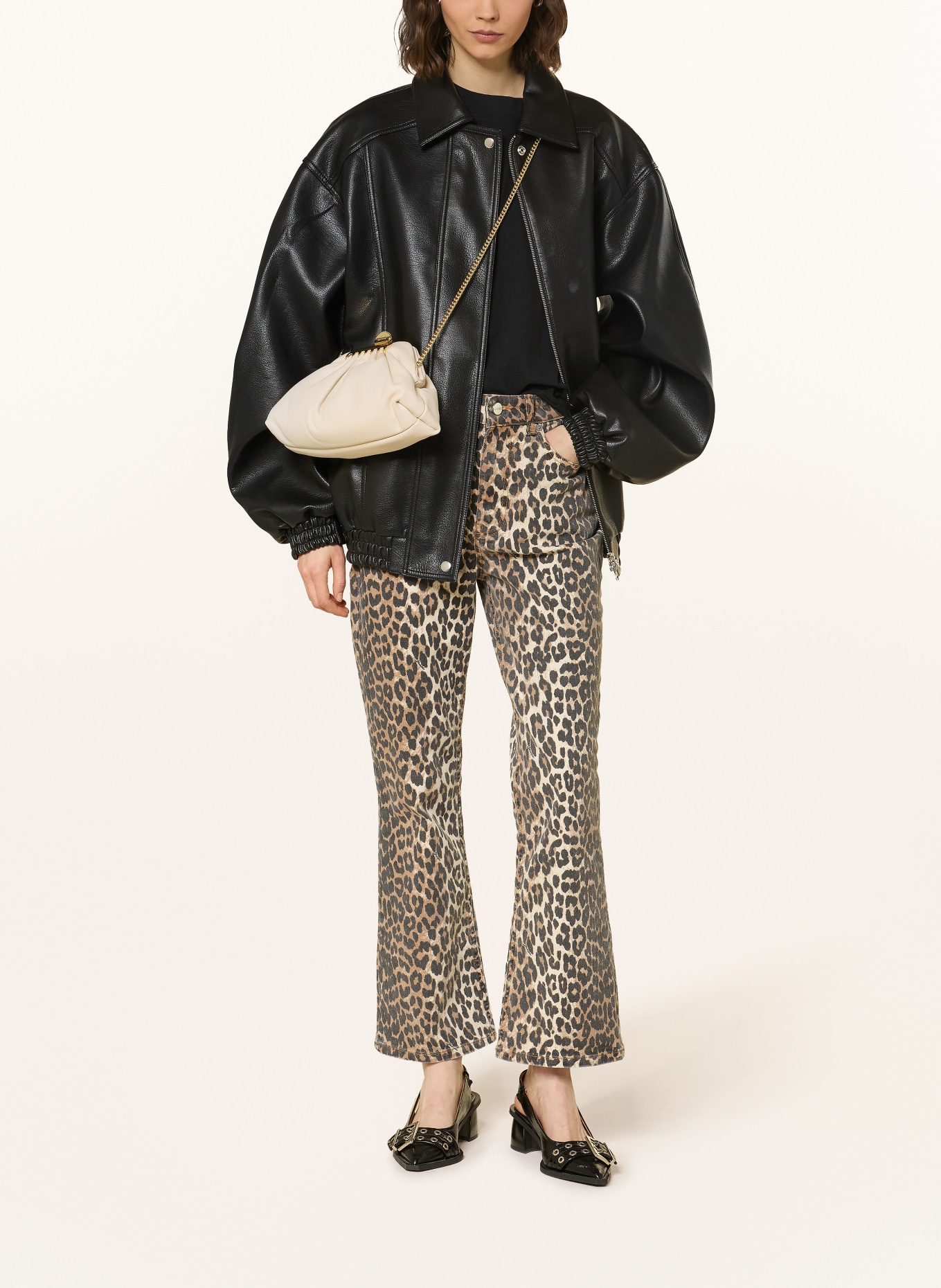 MARC JACOBS Clutch THE GLAM SMALL CLUTCH BAG: CREAM / GOLD