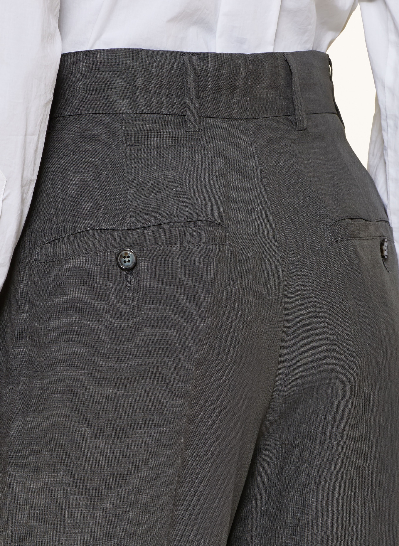 ROSSI Marlenehose IVON mit Leinen: DUNKELGRAU