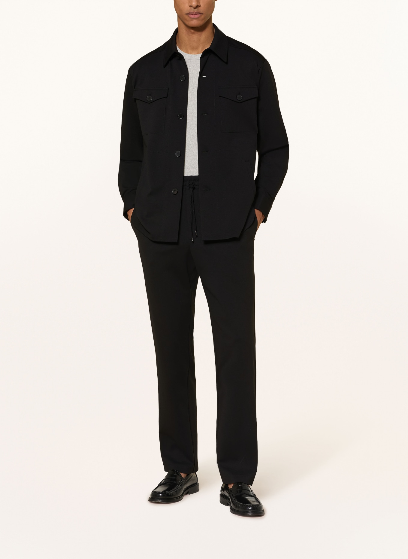 HARRIS WHARF LONDON Chino Regular Fit: SCHWARZ