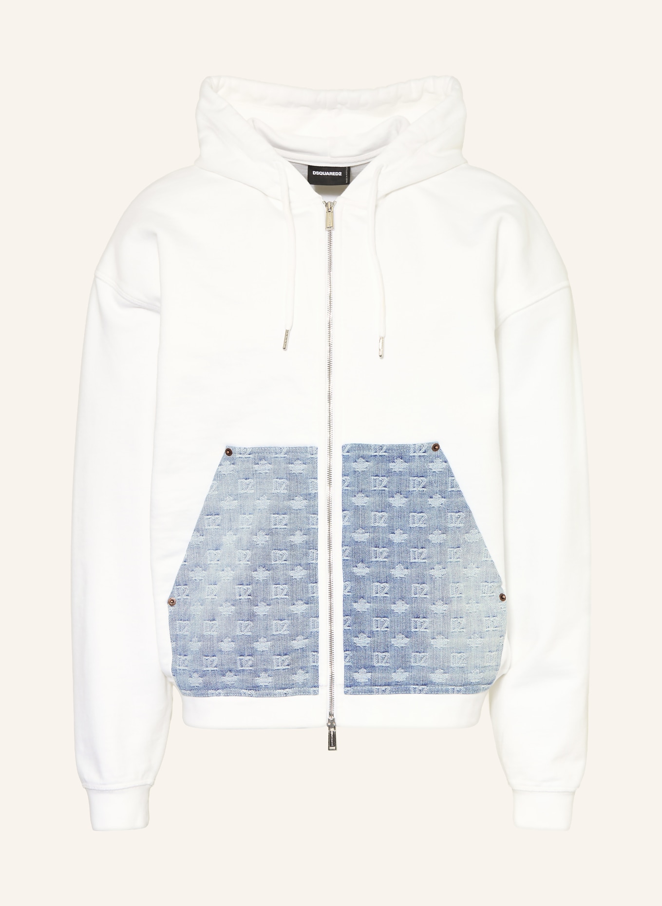 DSQUARED2 Sweat jacket in a mix of materials: WHITE