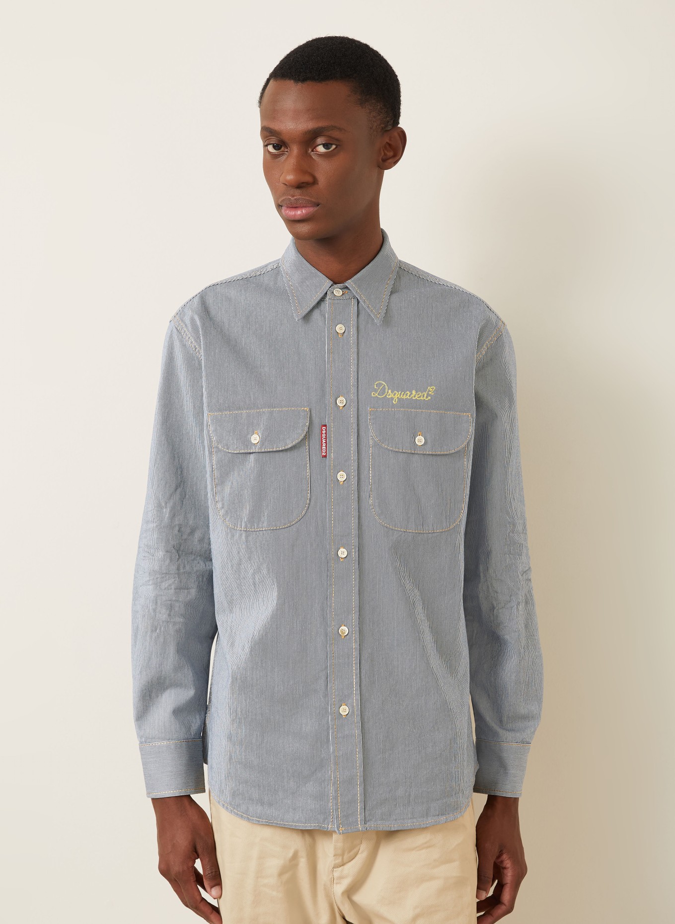 DSQUARED2 Hemd Comfort Fit: BLAU / WEISS