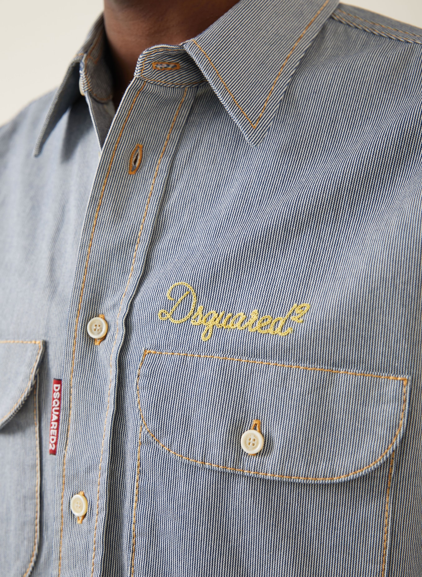 DSQUARED2 Hemd Comfort Fit: BLAU / WEISS