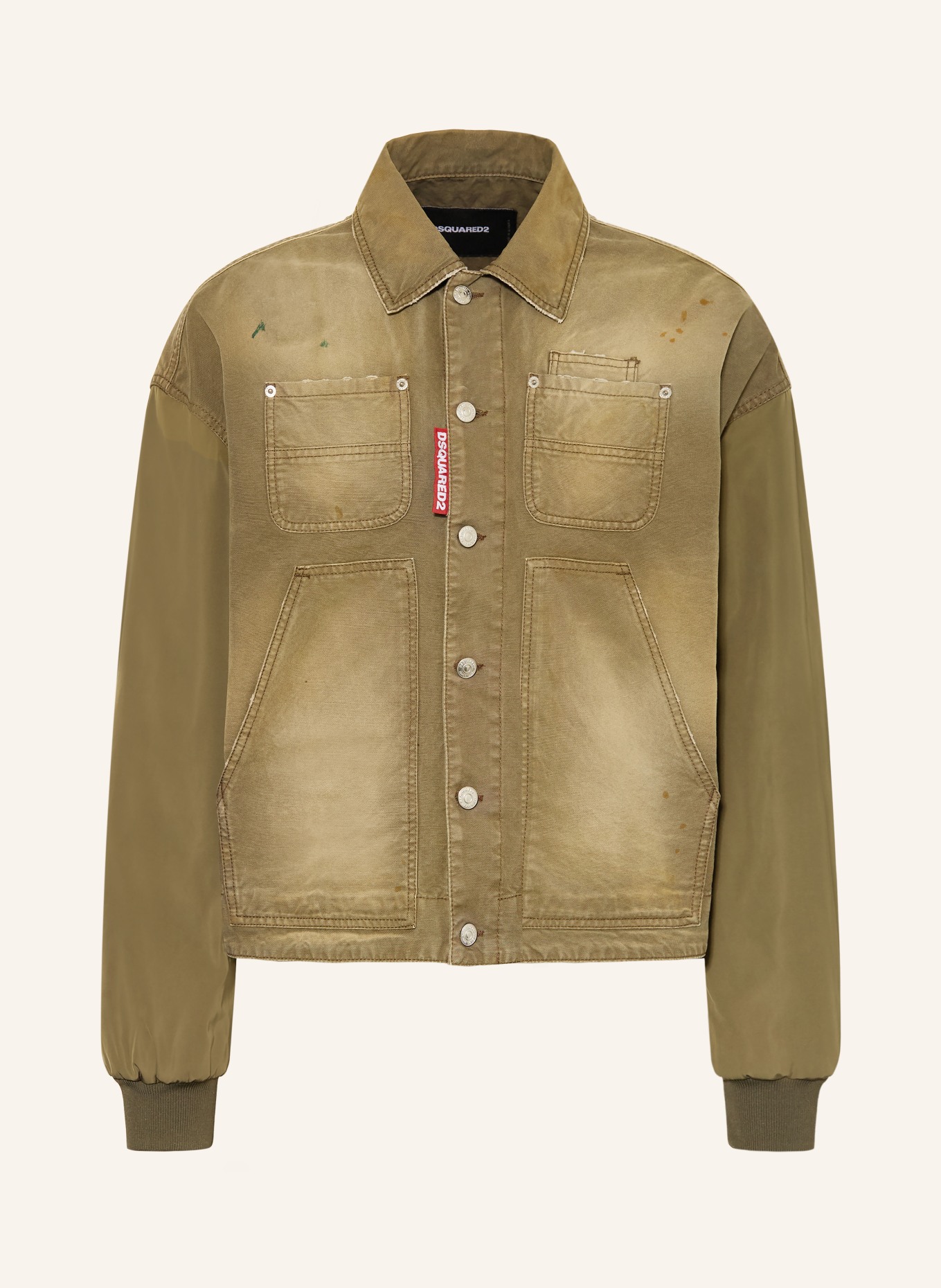 DSQUARED2 CARPENTER Oversized Jacket in a mix of materials: KHAKI