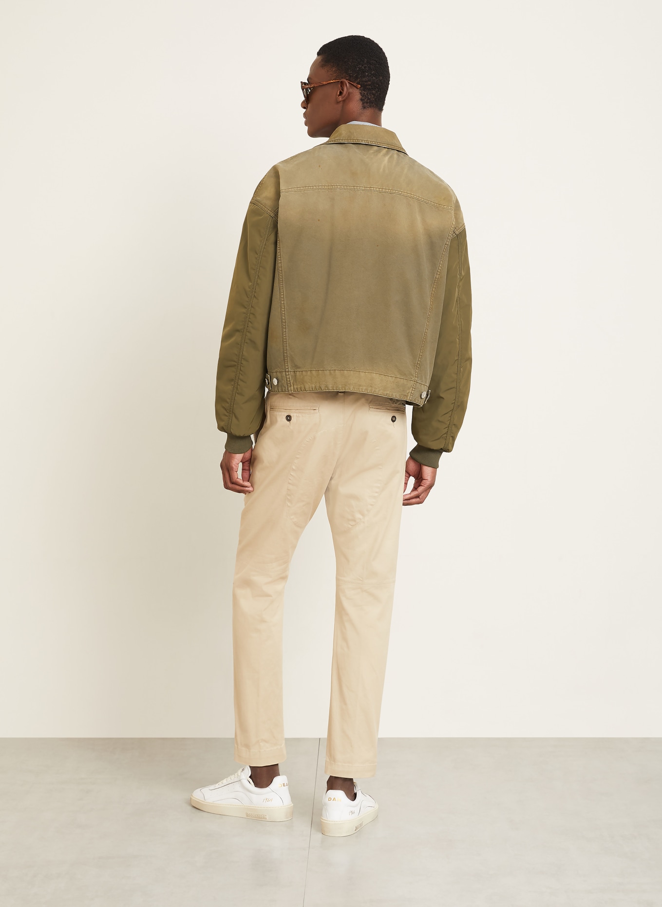DSQUARED2 CARPENTER Oversized Jacket in a mix of materials: KHAKI